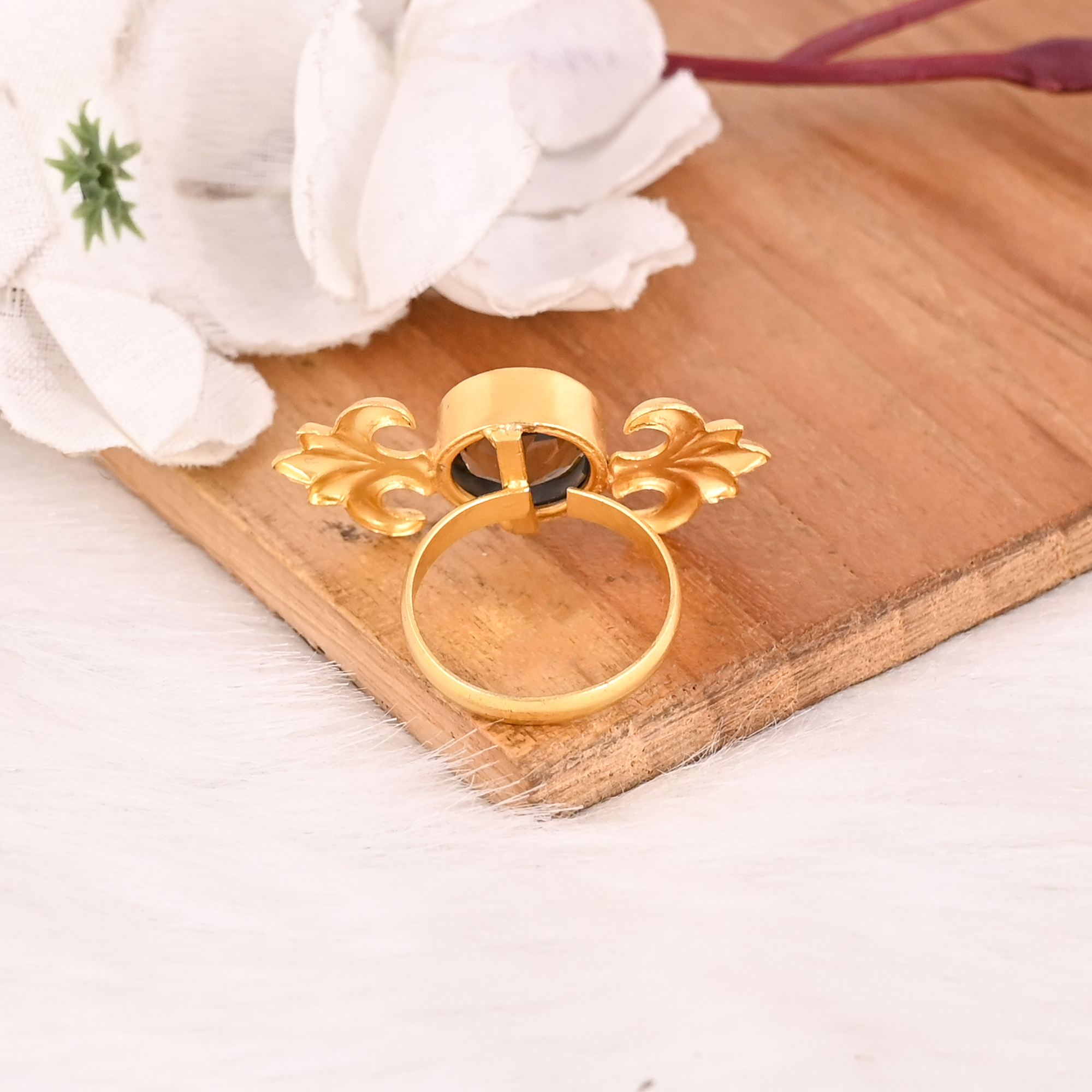 Smoky Hydro Fashion Ring Handmade Gemstone Jewelry for Women