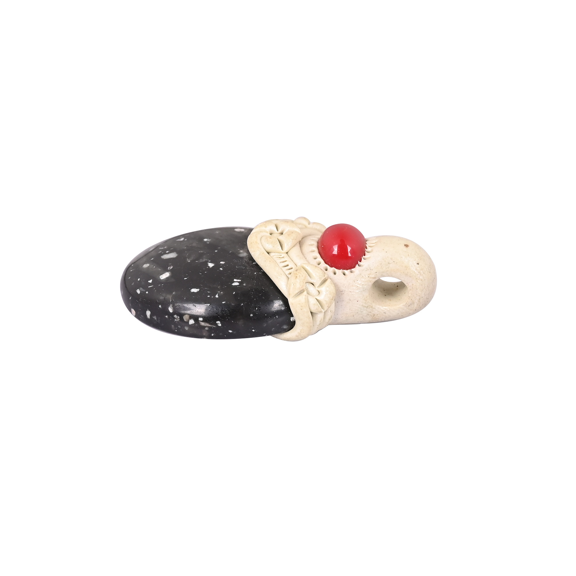 Clay Work Jasper Gemstone Jewelry Making Pendant Necklace Handcrafted Stone Jewelry