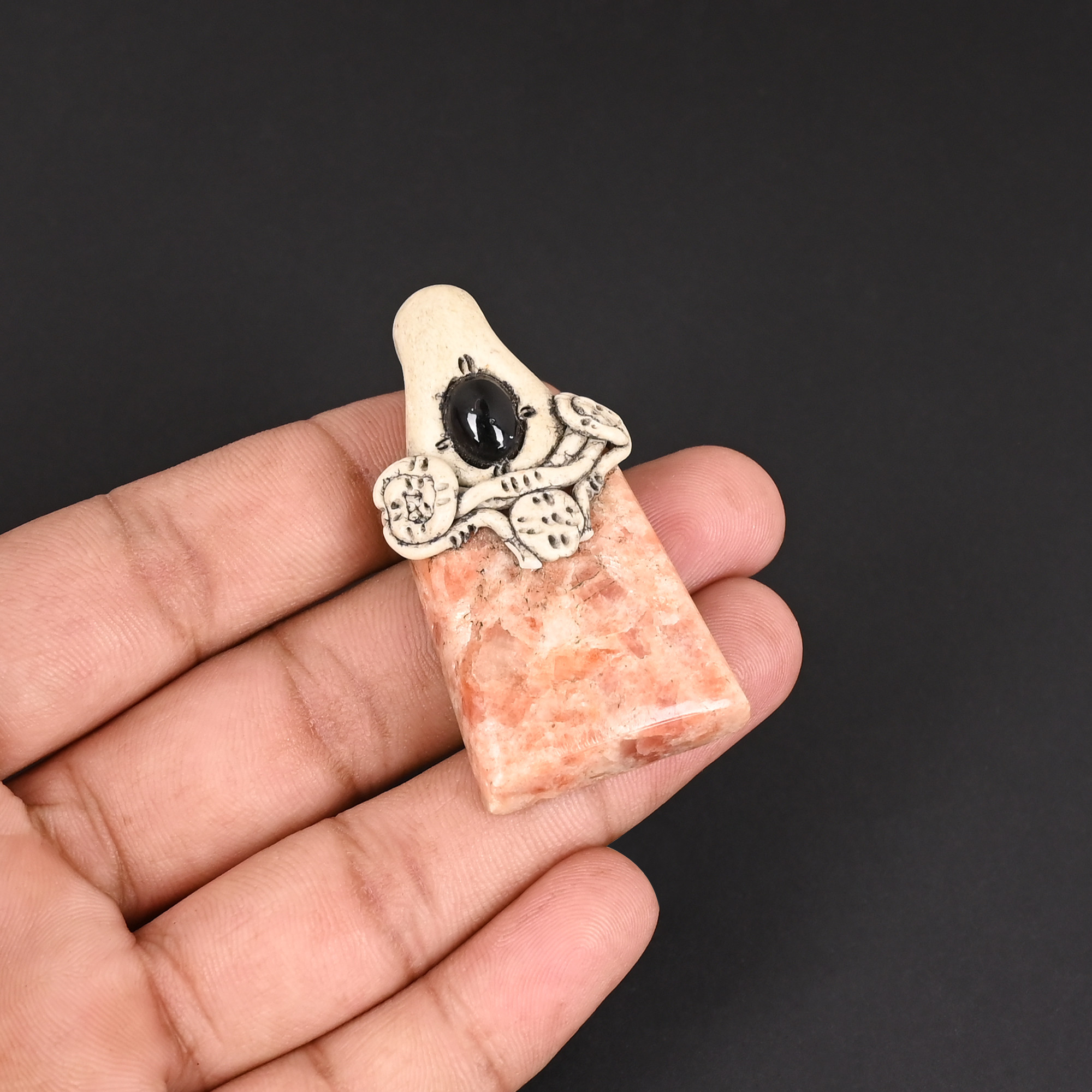 Clay Jasper Gemstone Pendant For Jewelry Making Handcrafted Stone Jewelry