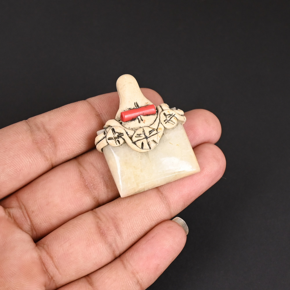 Image of Clay Work Aquamarine Gemstone Jewelry Making Pendant Necklace Unique Stone For Jewelry Gifts