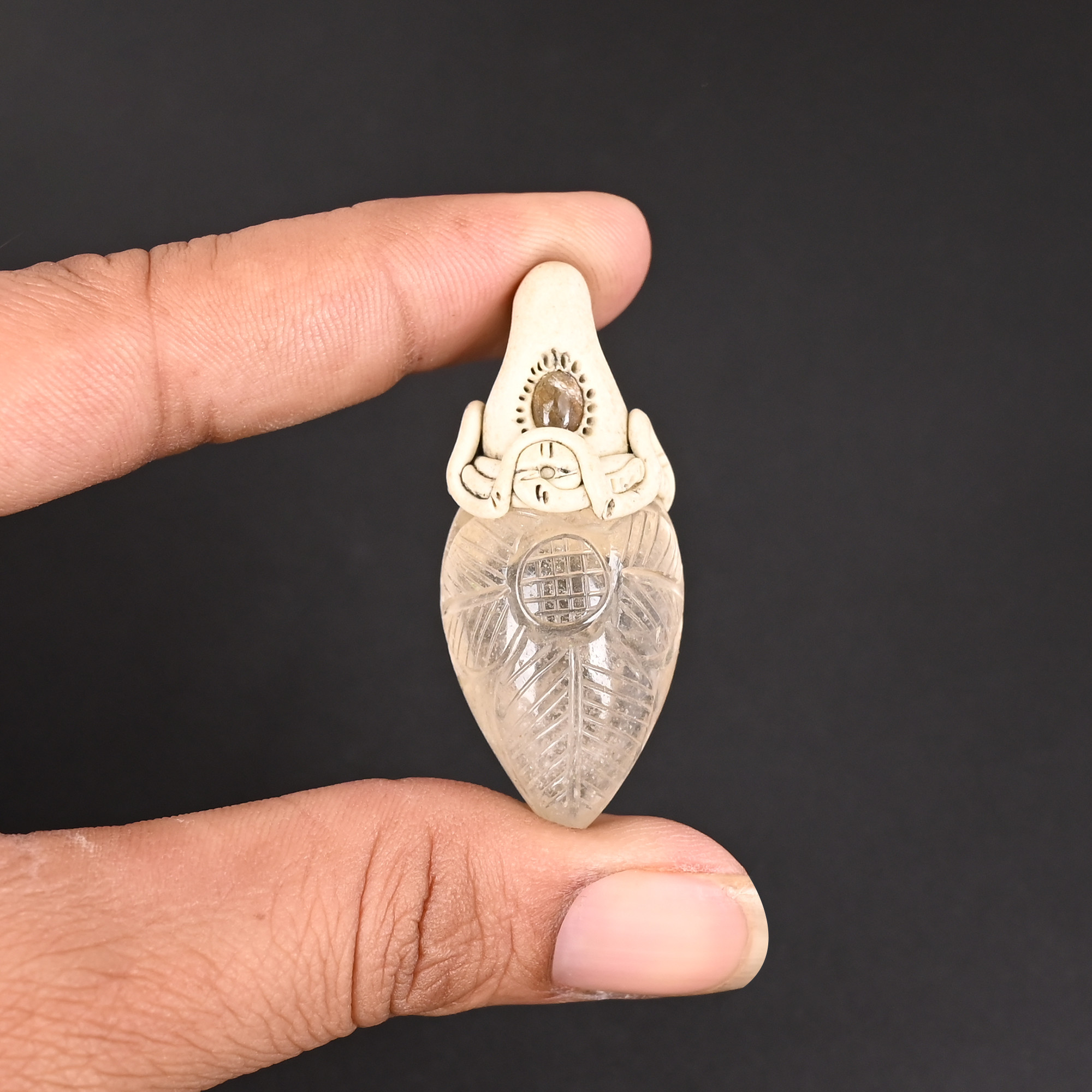 Crystal Quartz Gemstone Handcrafted Unique Stone Jewelry Jewelry Making Pendant Necklace