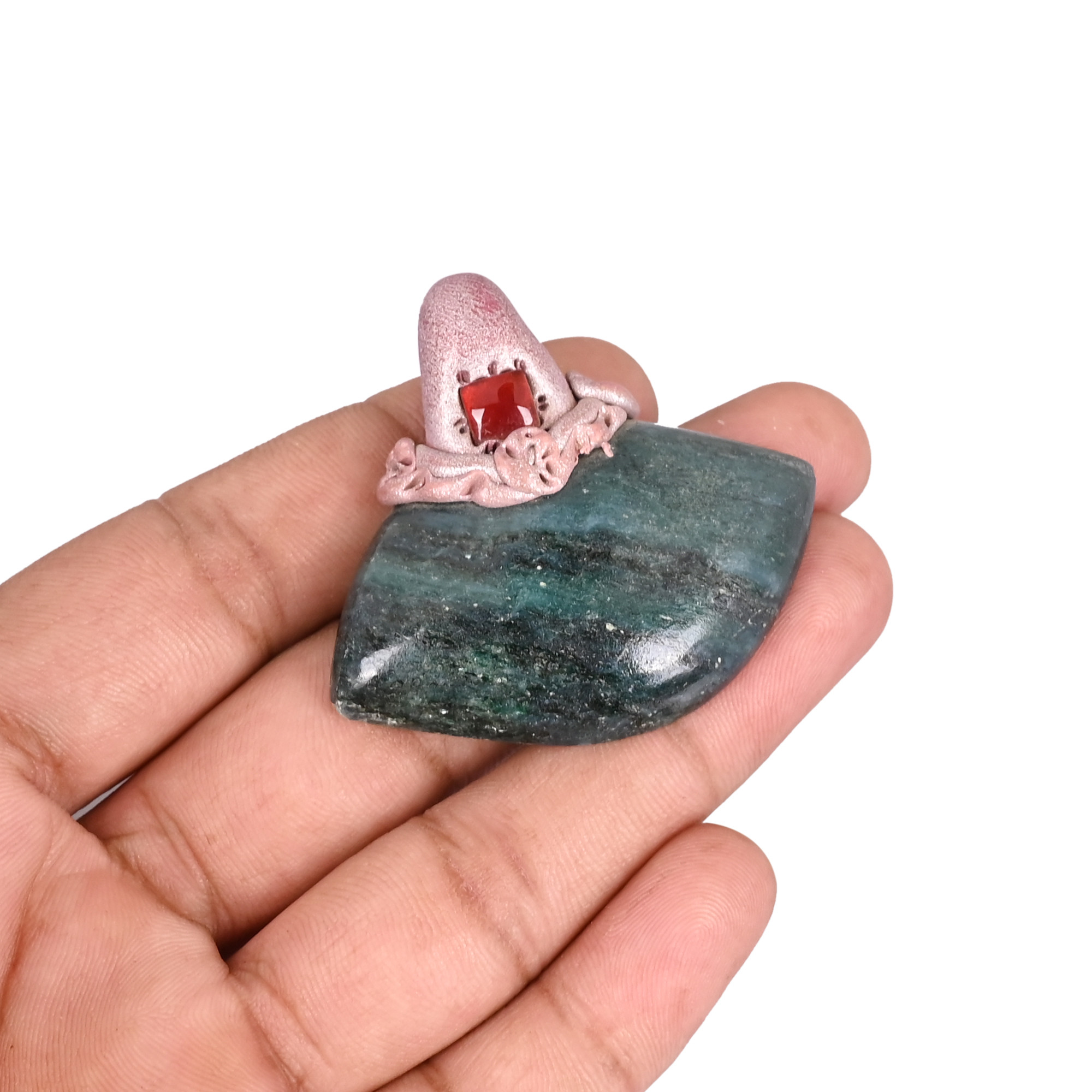 Clay Work Jasper Gemstone Stone Jewelry Boho Jewelry Making Pendant Necklace Unique Gifts