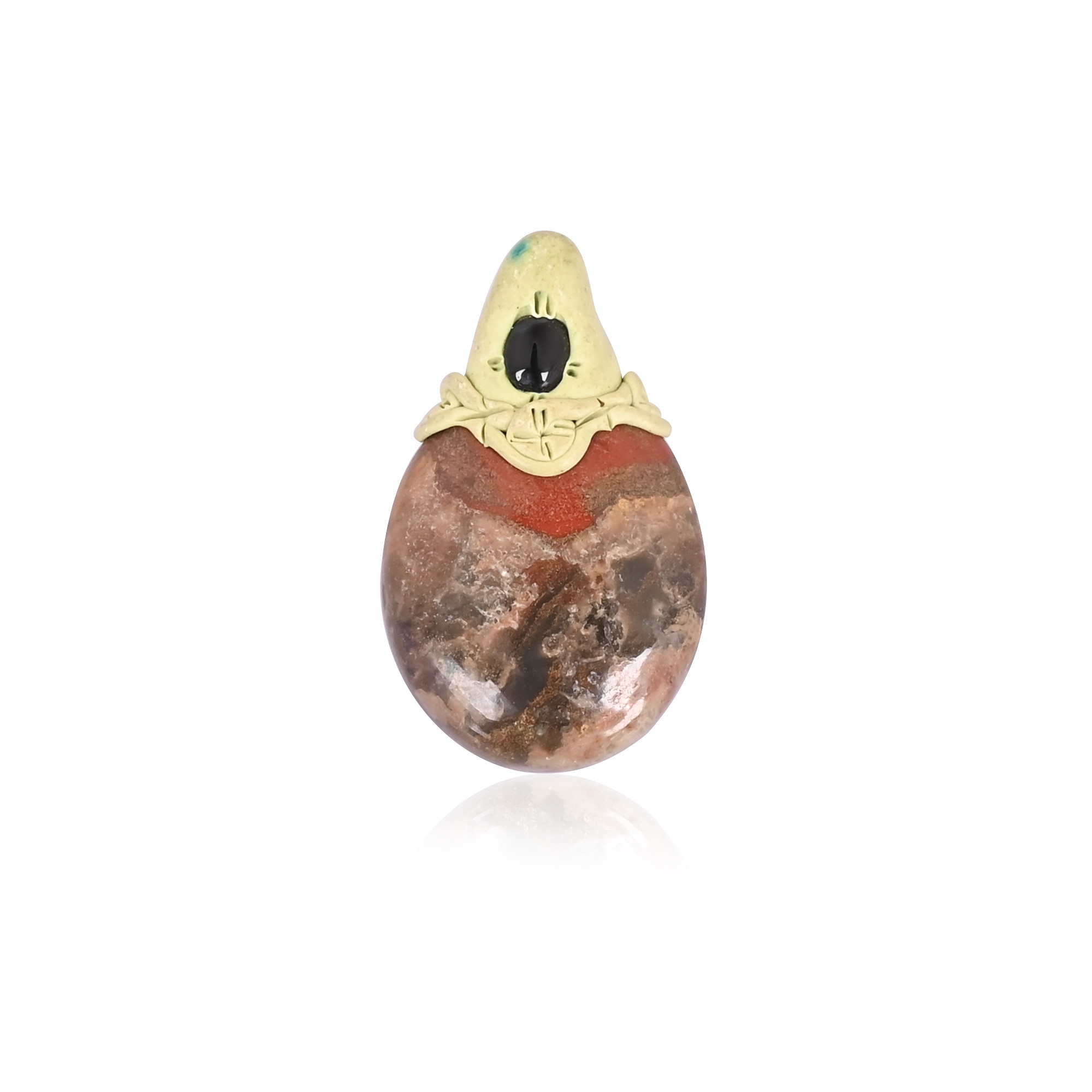 Clay Work Jasper Gemstone Unique Stone Jewelry Jewelry Making Pendant Necklace Gift For Her