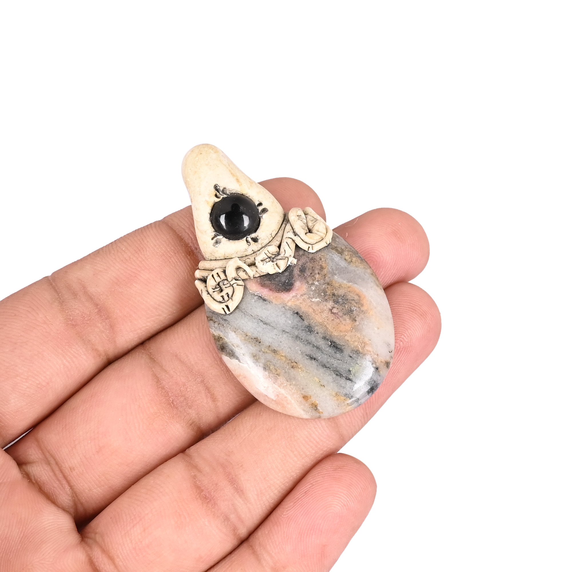 Clay Jasper Gemstone Handcrafted Stone Jewelry Jewelry Making Pendant Necklace