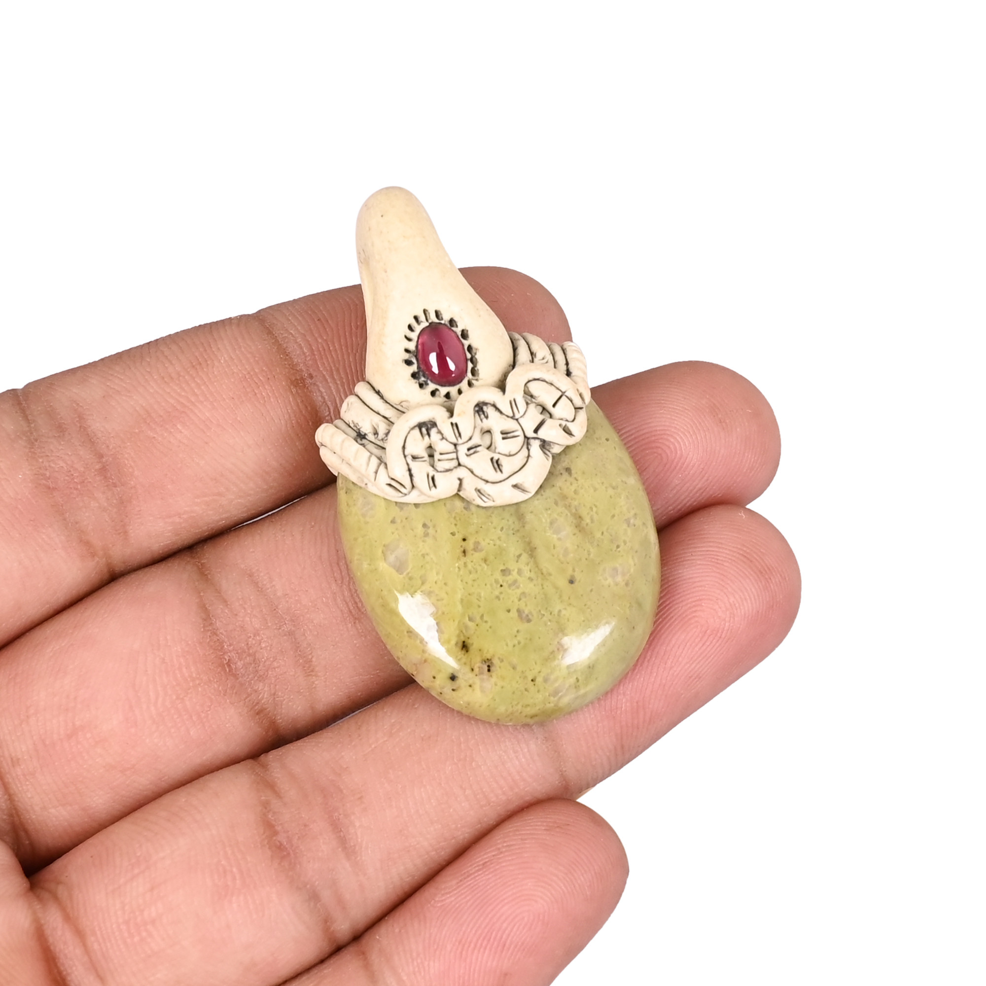 Jewelry Making Pendant Necklace Clay Jasper Gemstone Handmade Stone Jewelry Gift For Mom