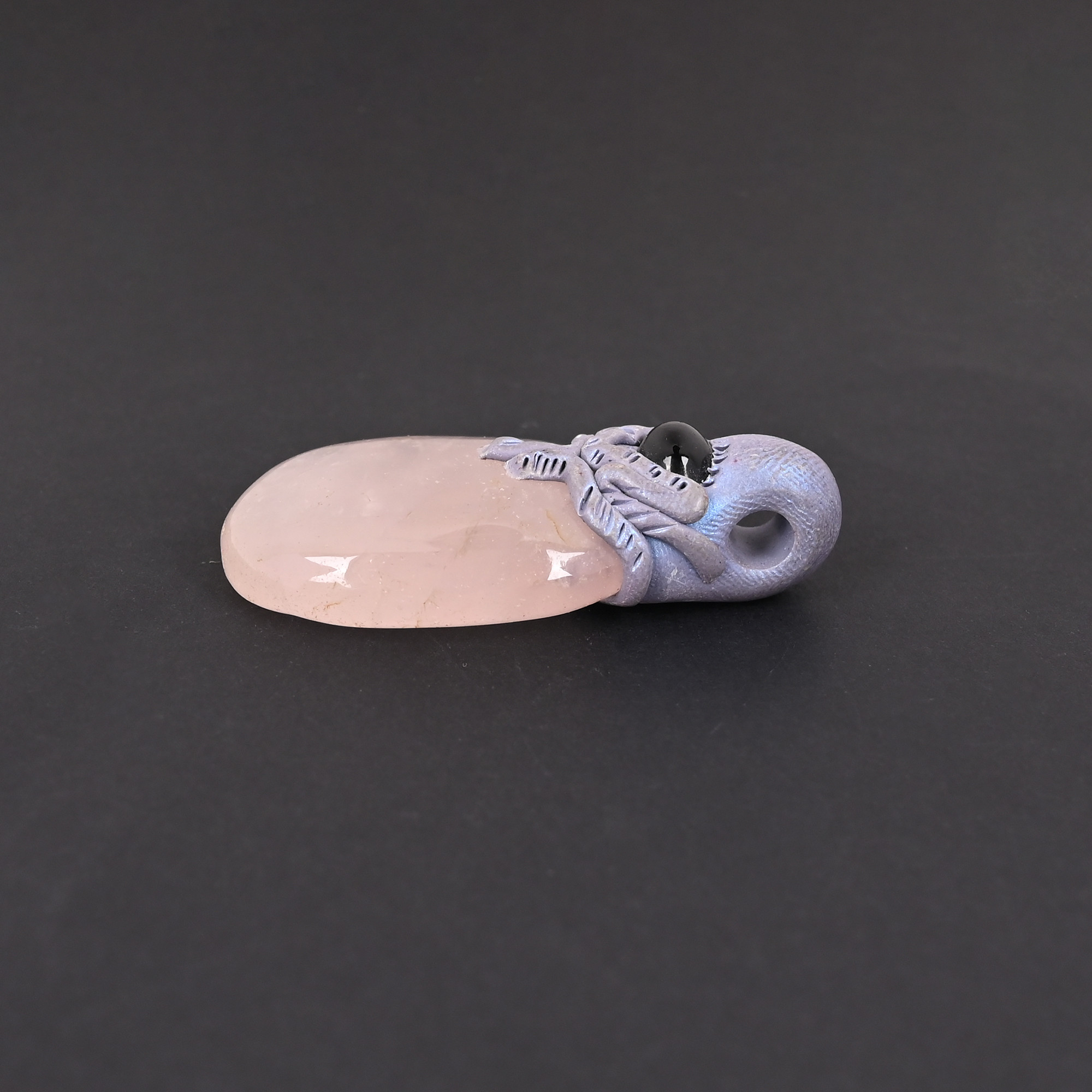 Rose Quartz Oval Gemstone Jewelry Making Pendant Necklace Handmade Stone Jewelry