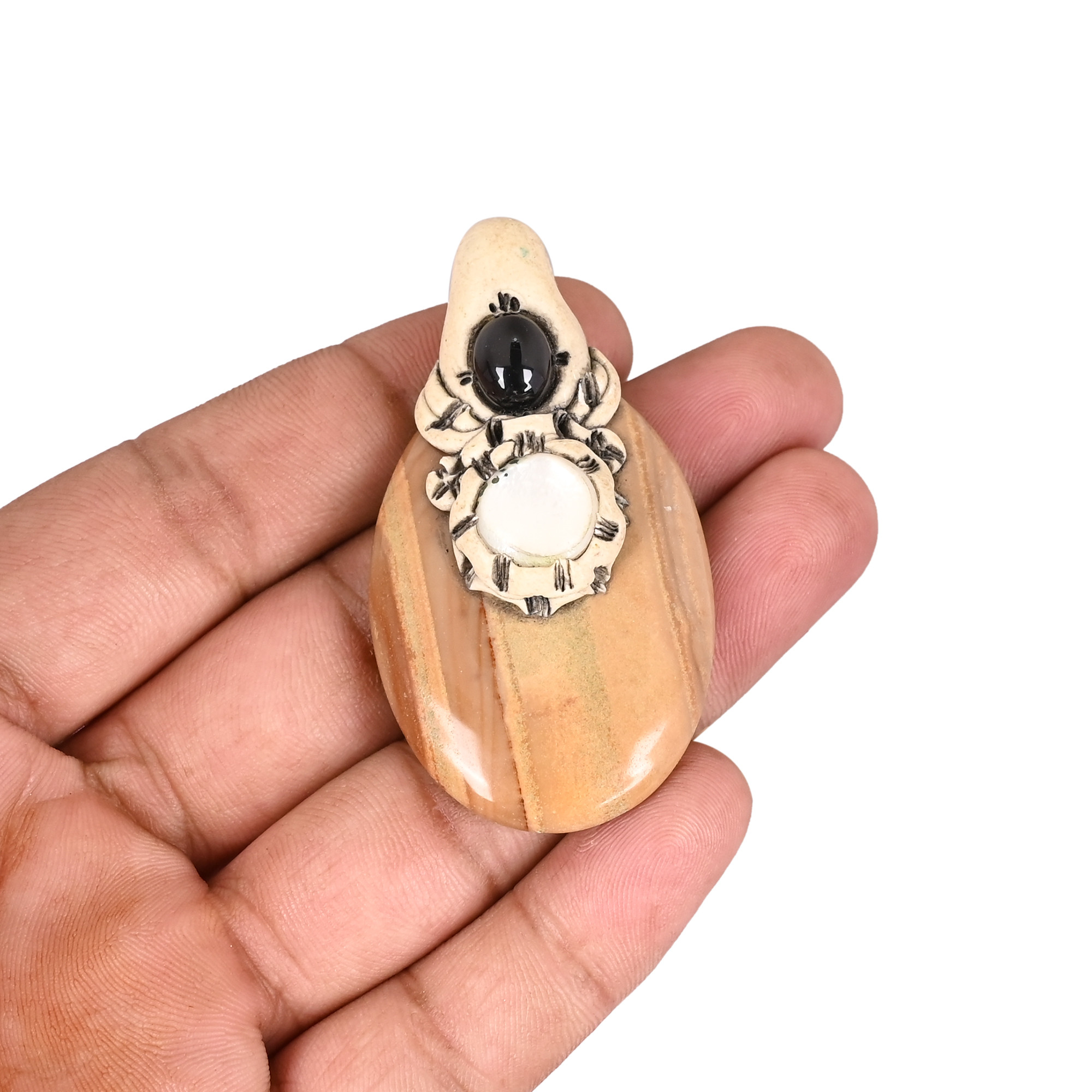 Clay Jasper Gemstone Handcrafted Stone Jewelry Jewelry Making Pendant Necklace Gift For Her