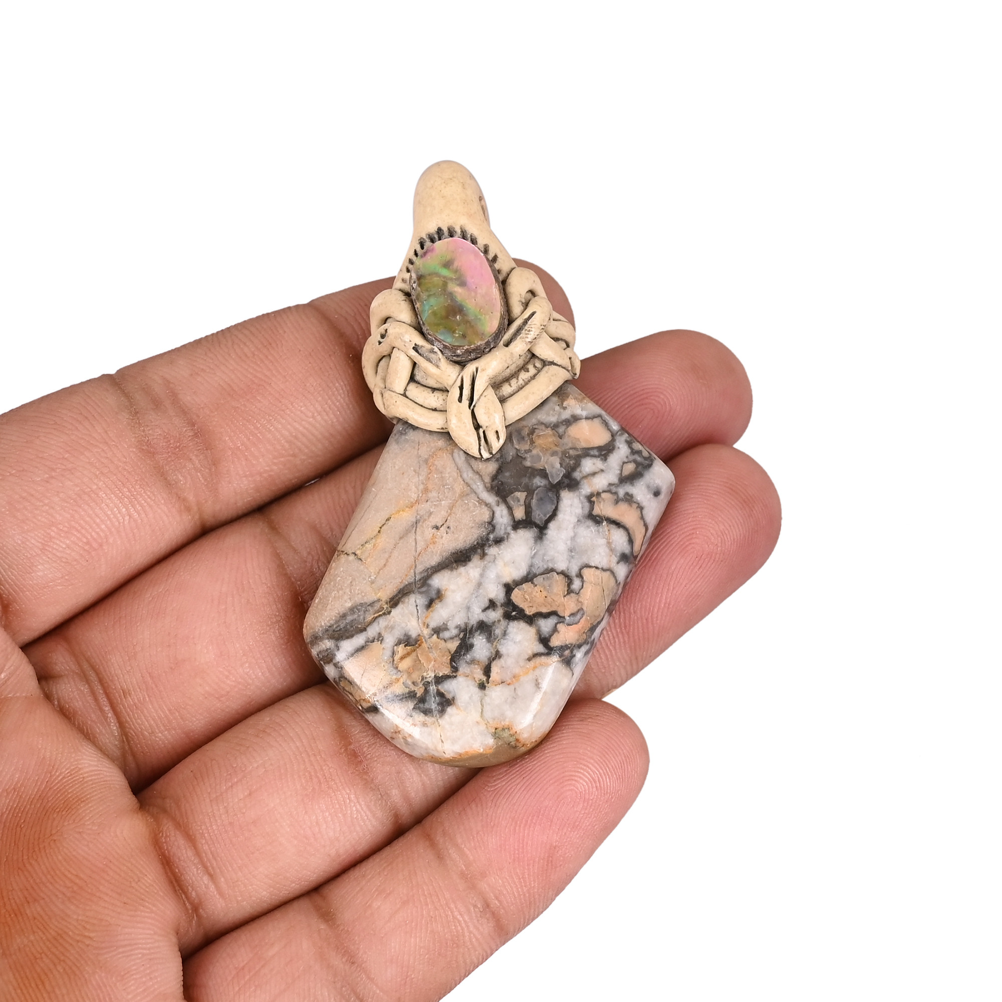Clay Jasper Gemstone Big Stone Jewelry Jewelry Making Pendant Necklace Gift For Birthday