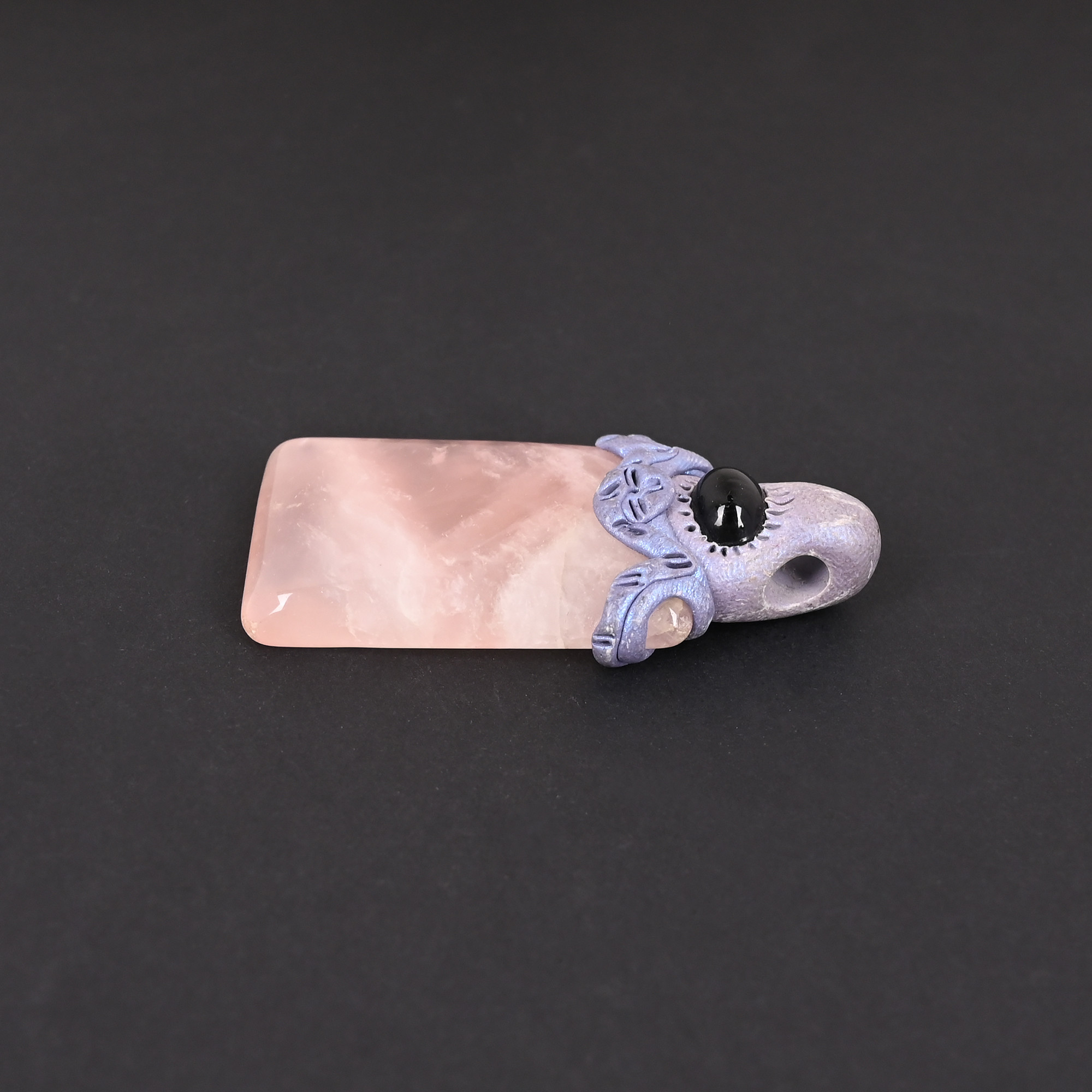 Rose Quartz Oval Gemstone Jewelry Making Pendant Necklace Handmade Stone Jewelry