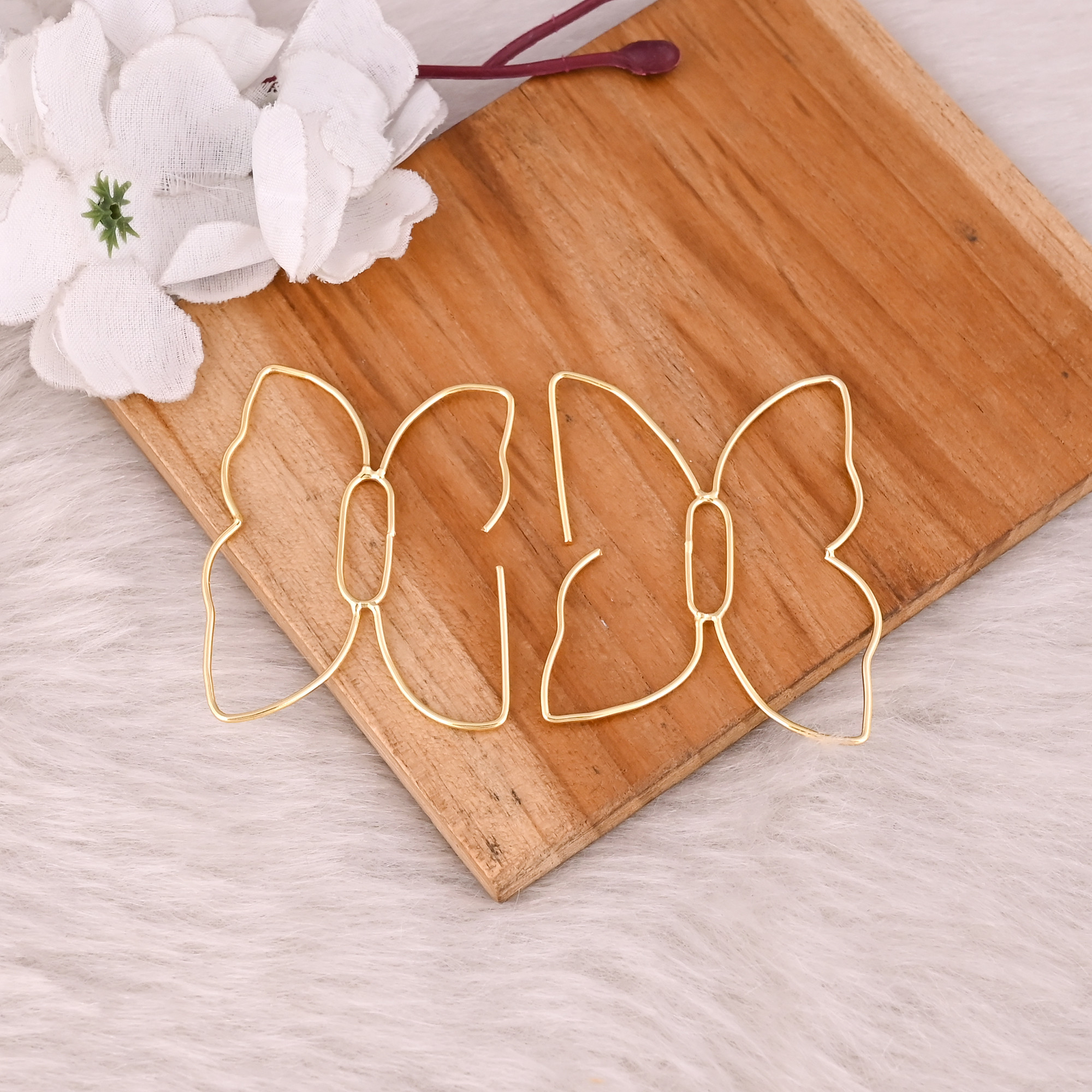 Brass Yellow Gold Plated Women Hoops Earring Anniversary Gift Wholesale Lot 25 Pairs