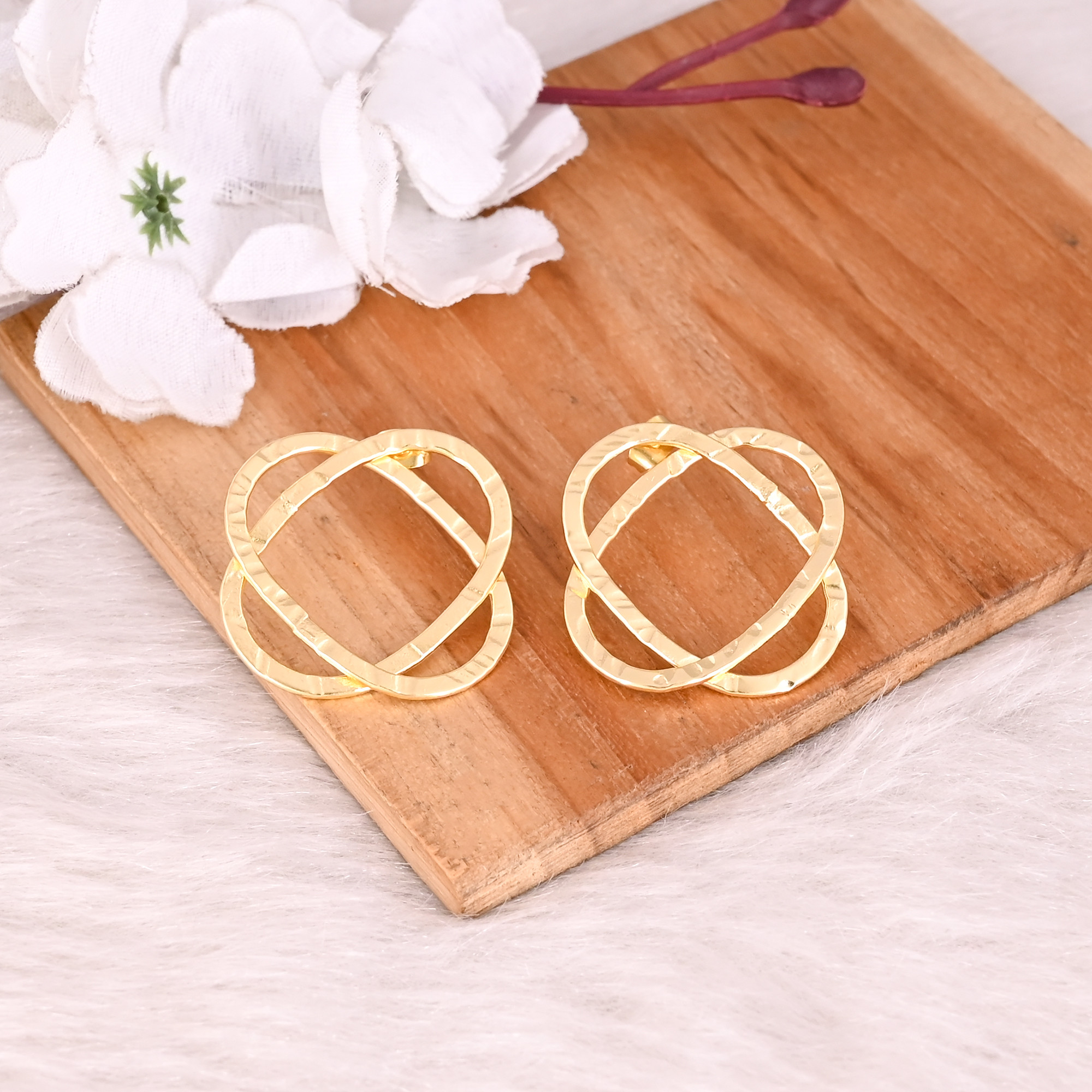 Wholesale Lot 25 Pairs Brass Yellow Gold Plated Dainty Earring Charm Jewelry