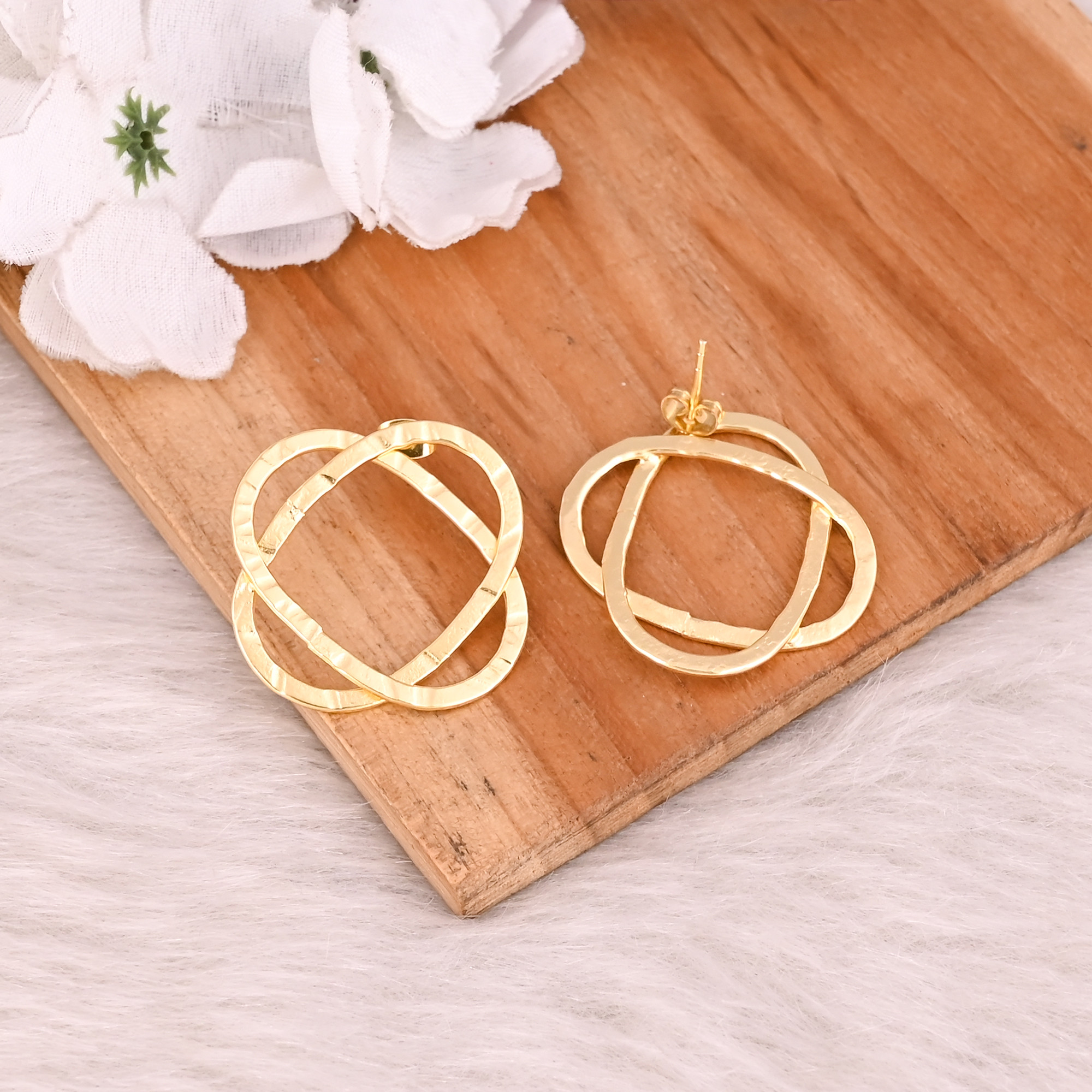 Wholesale Lot 25 Pairs Brass Yellow Gold Plated Dainty Earring Charm Jewelry