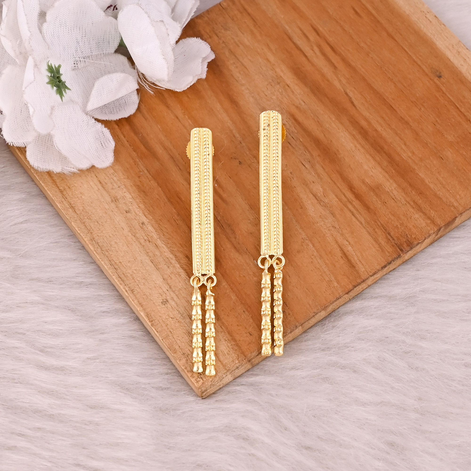 Brass Yellow Gold Plated Handmade Designer Stud Earring Wedding Gifts Wholesale Lot 25 Pairs