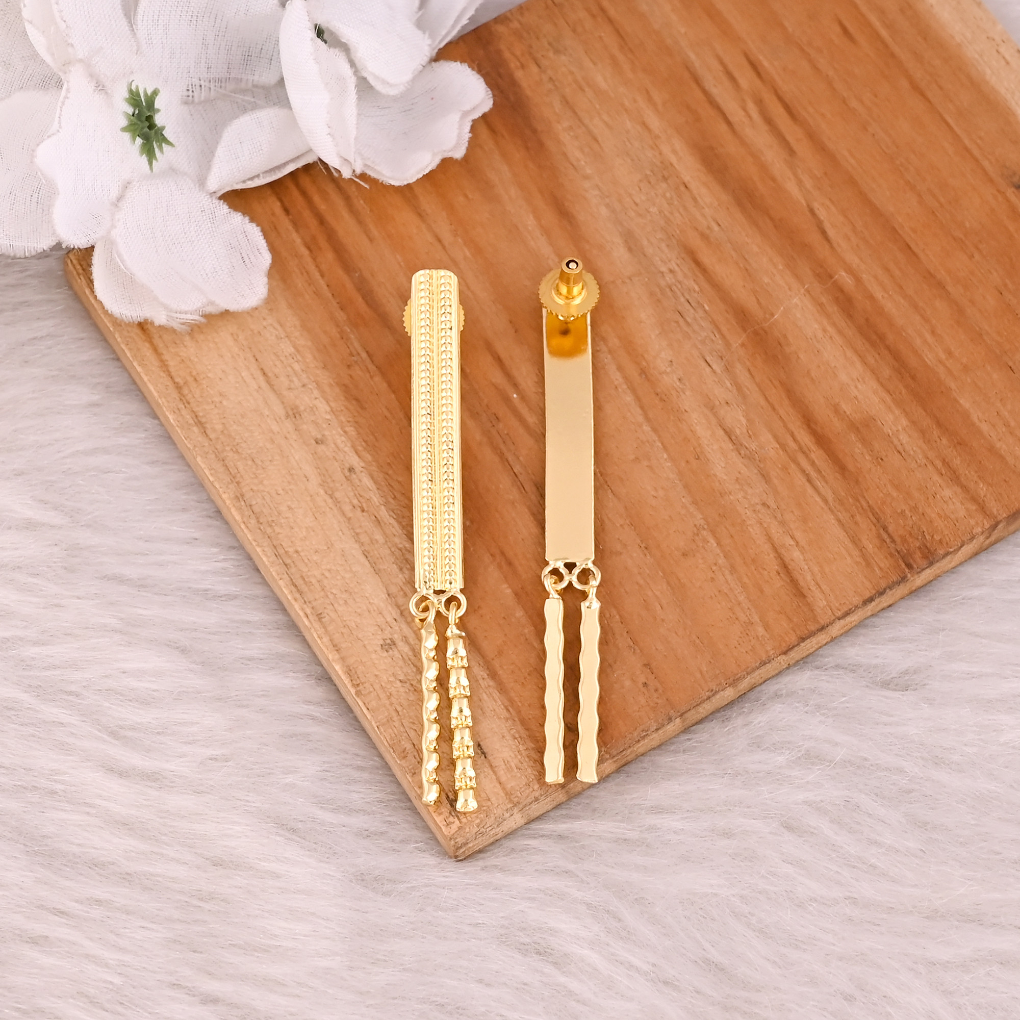 Brass Yellow Gold Plated Handmade Designer Stud Earring Wedding Gifts Wholesale Lot 25 Pairs