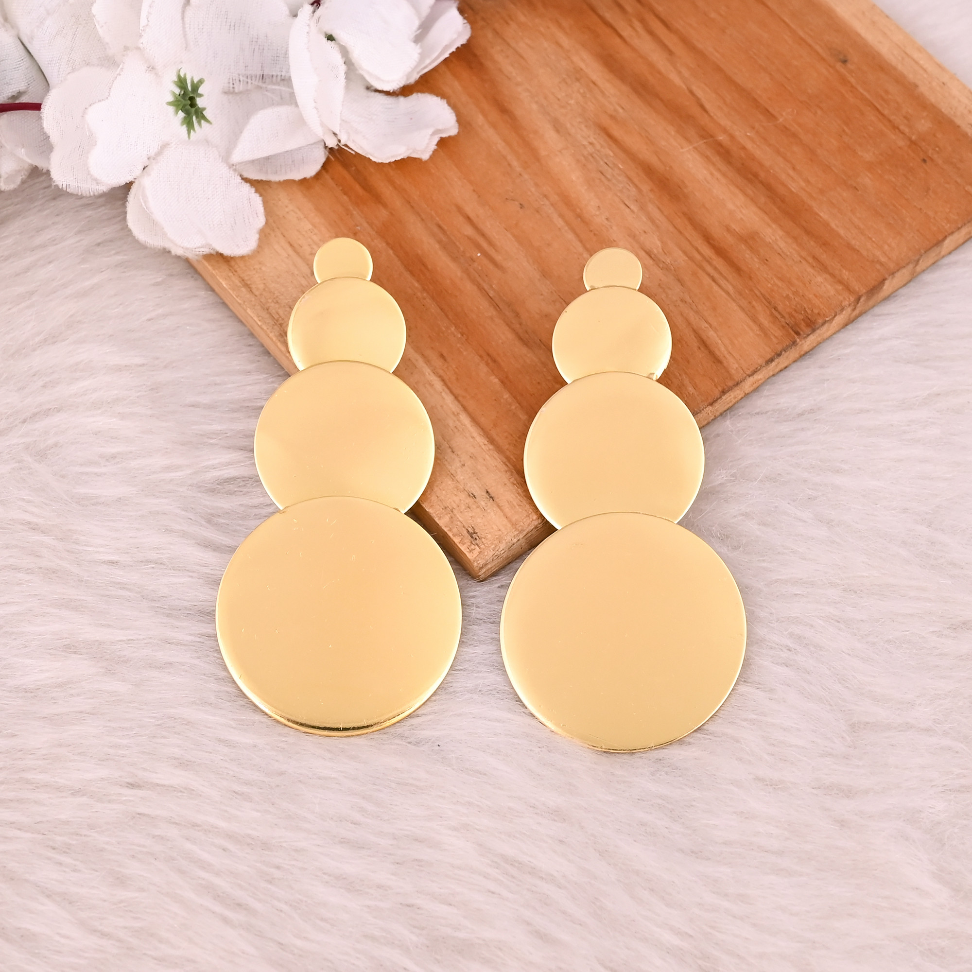 Handmade Yellow Gold Plated Brass Designer Round Circel Earring Wholesale Lot 25 Pairs