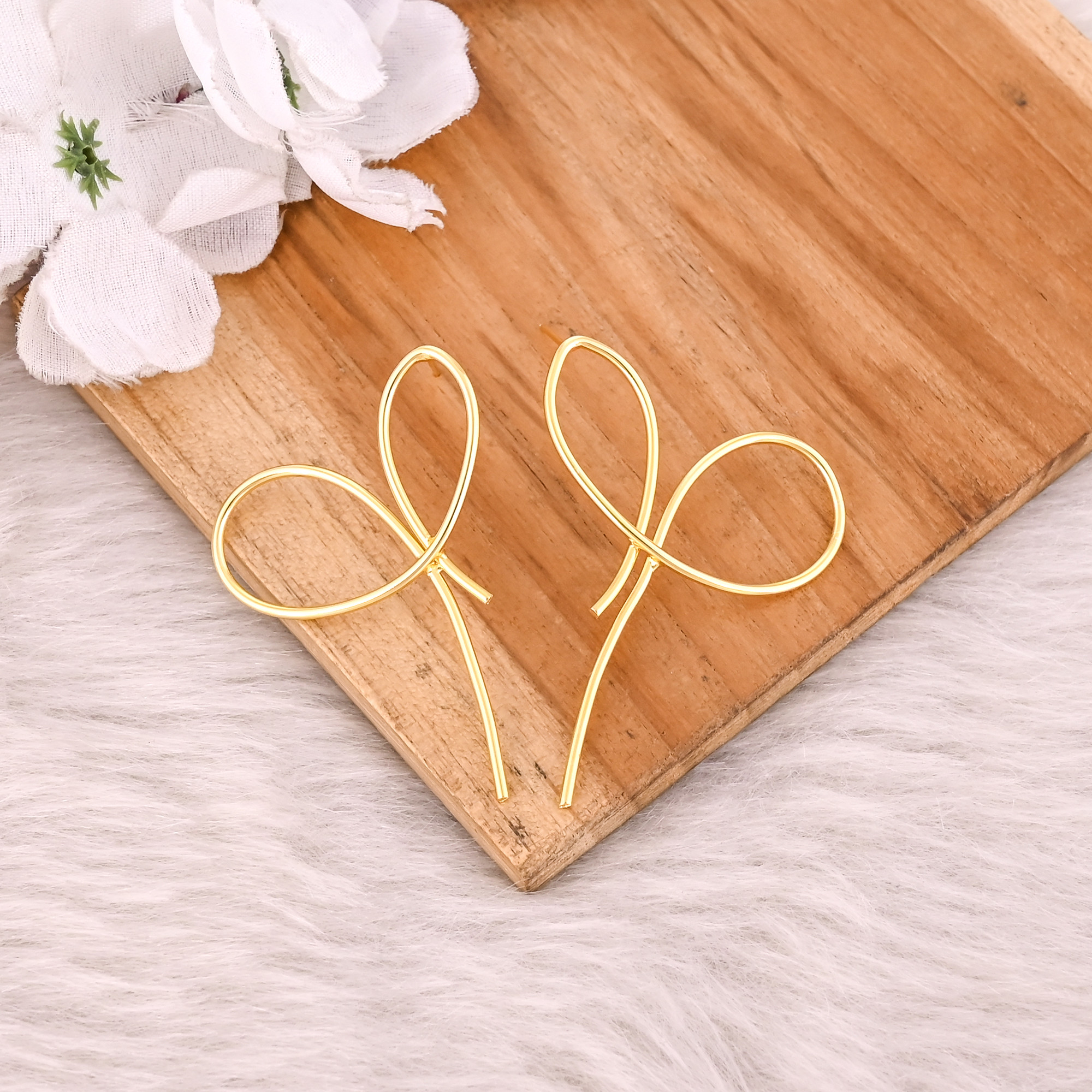 Brass Yellow Gold Plated Handmade Designer Women Stud Earring Fashion Jewelry Wholesale Lot 25 Pairs