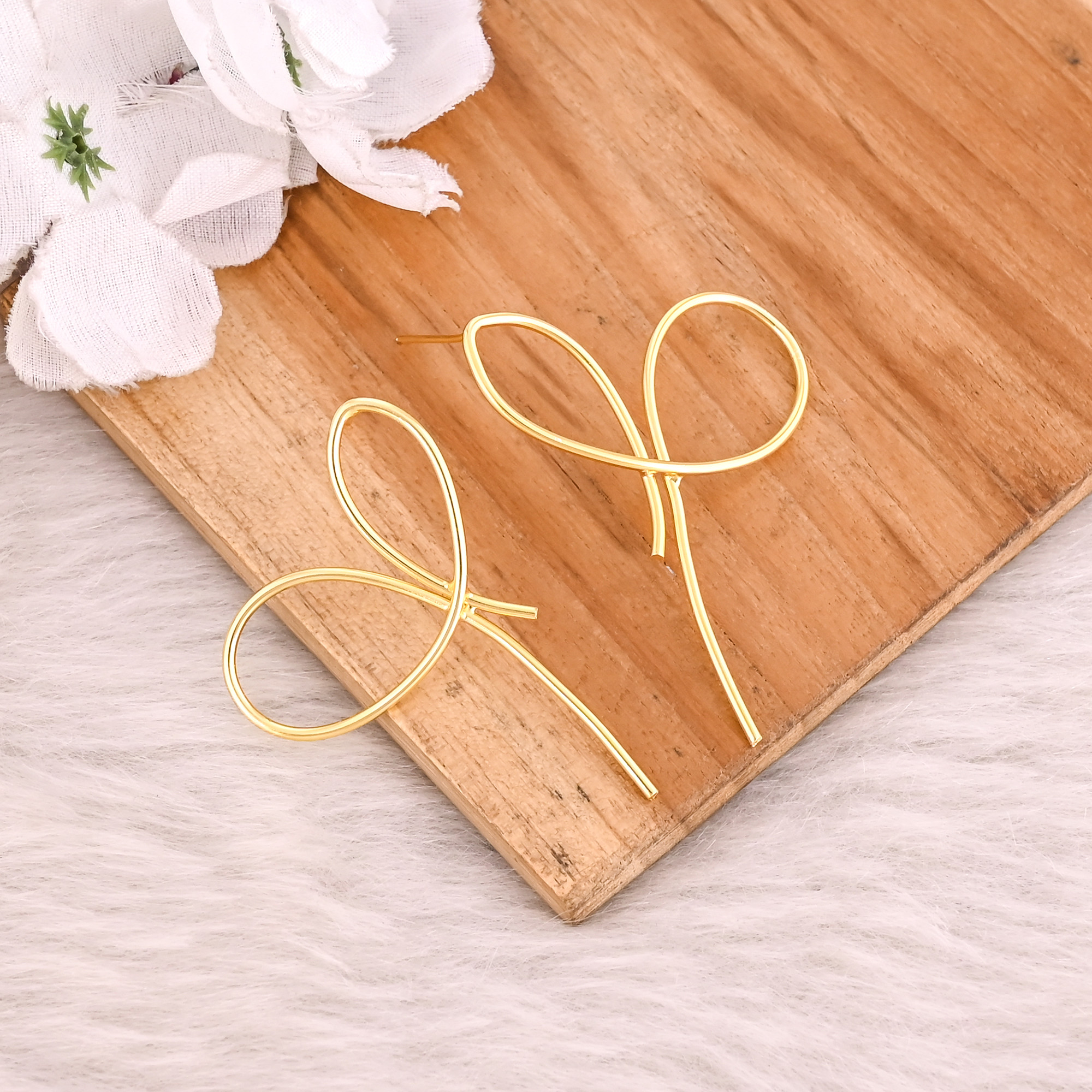 Brass Yellow Gold Plated Handmade Designer Women Stud Earring Fashion Jewelry Wholesale Lot 25 Pairs