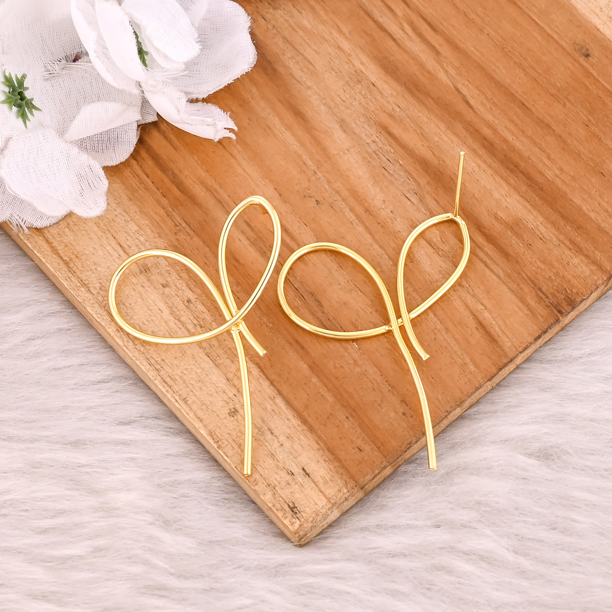 Brass Yellow Gold Plated Handmade Designer Women Stud Earring Fashion Jewelry Wholesale Lot 25 Pairs