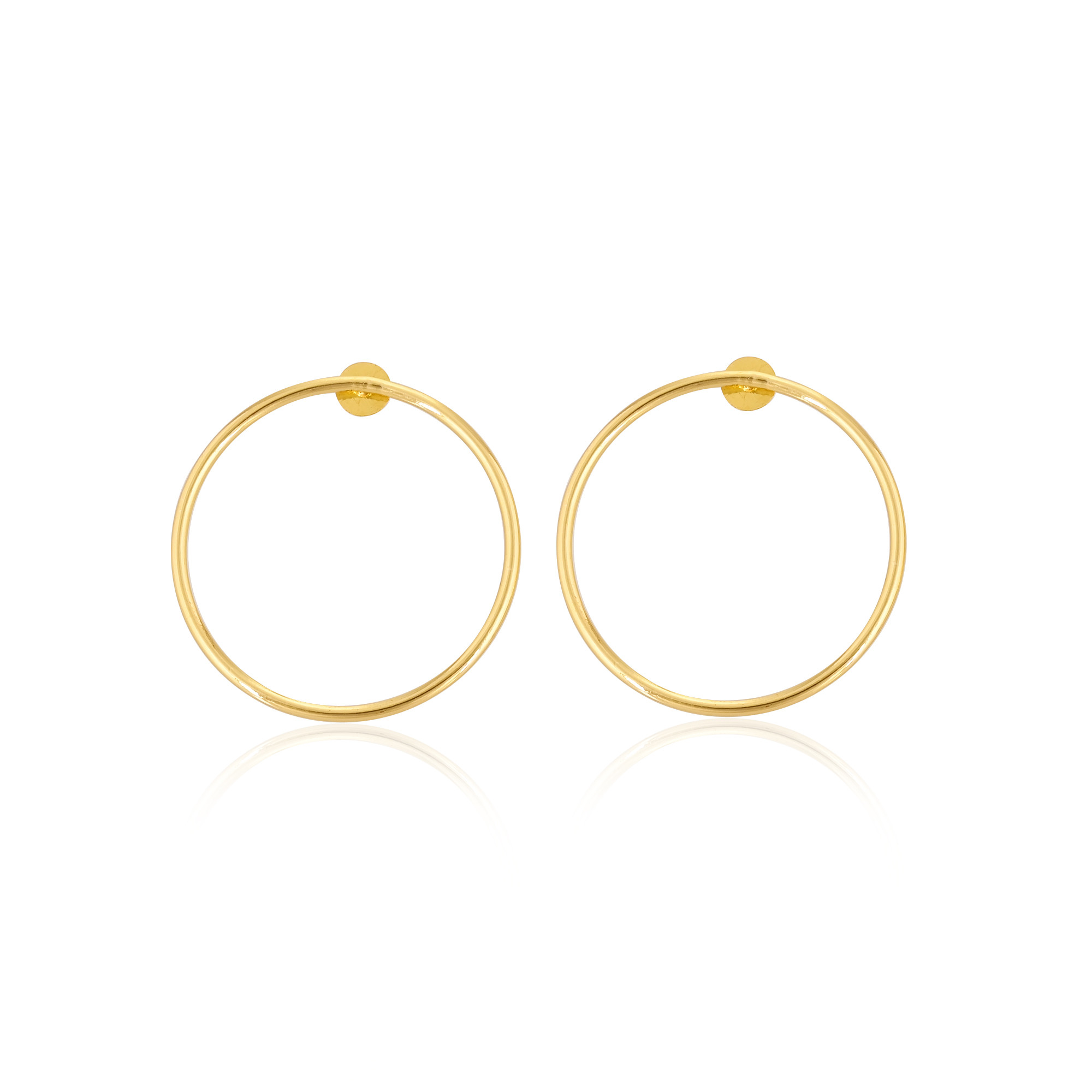 Brass Yellow Gold Plated Round Circle Handmade Earring Anniversary Gift Wholesale Lot 25 Pairs