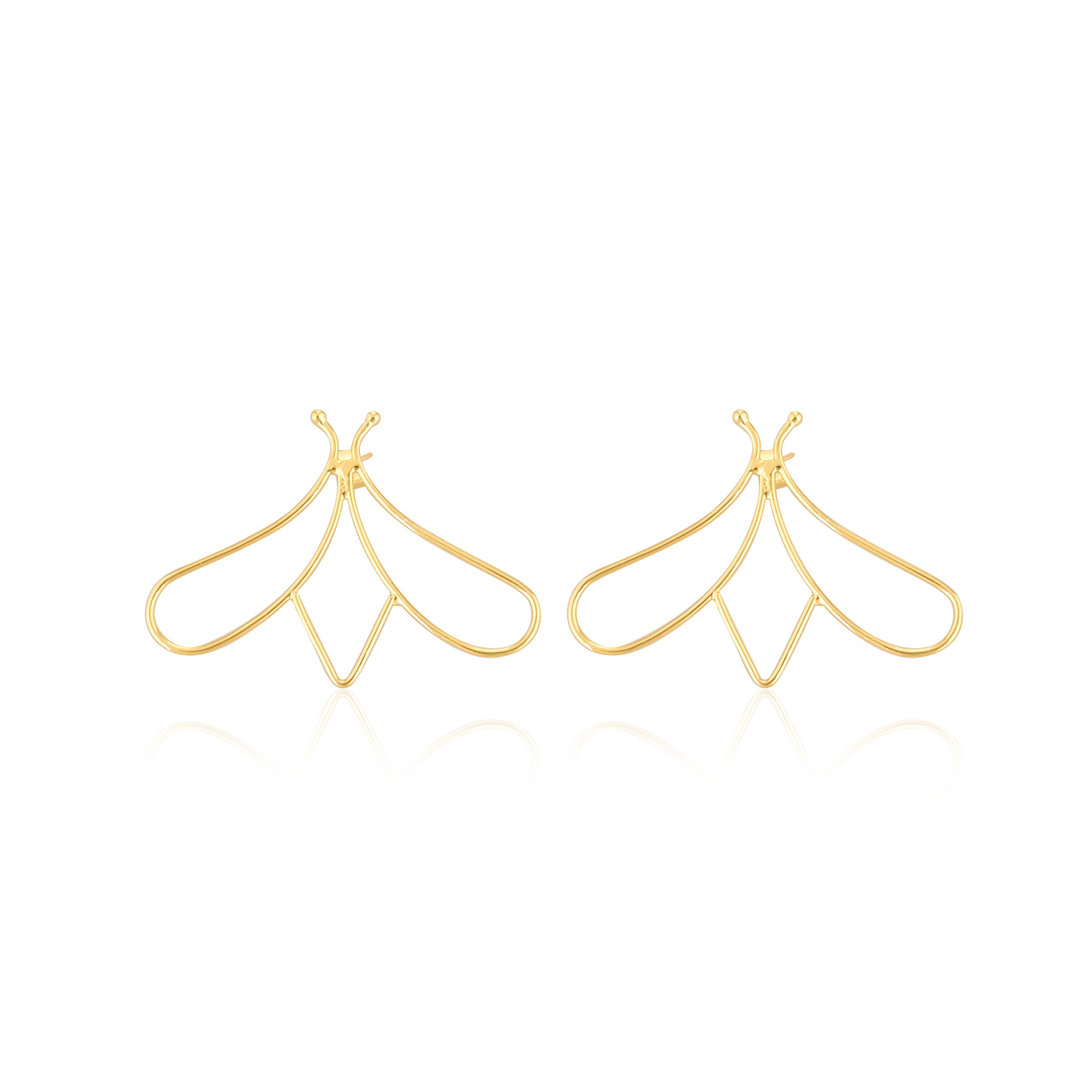Brass Yellow Gold Plated Handmade Designer Stud Earring Wholesale Lot 25 Pairs