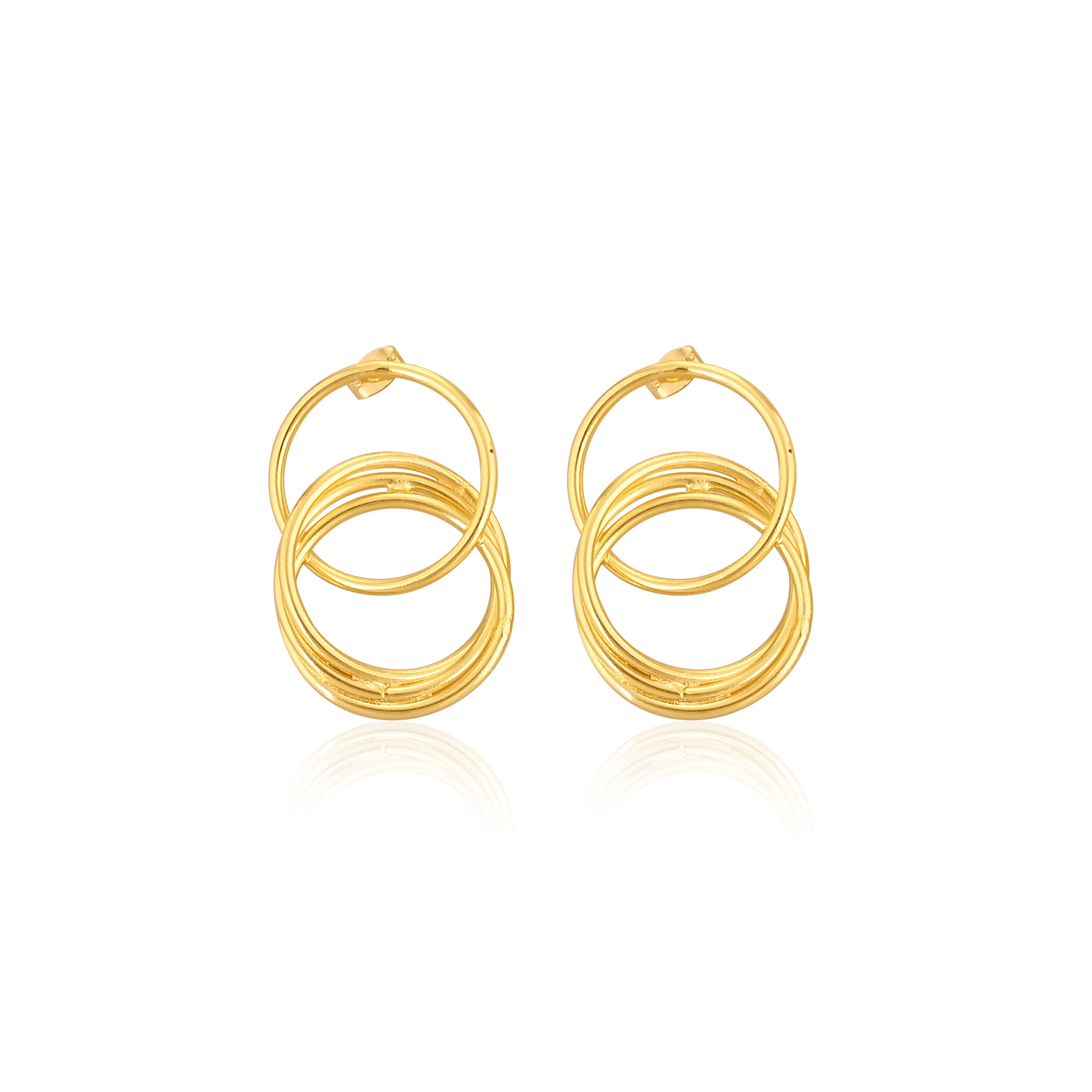Wholesale Lot 2 Pairs Yellow Gold Plated Handmade Round Circle Earring Unique Gifts