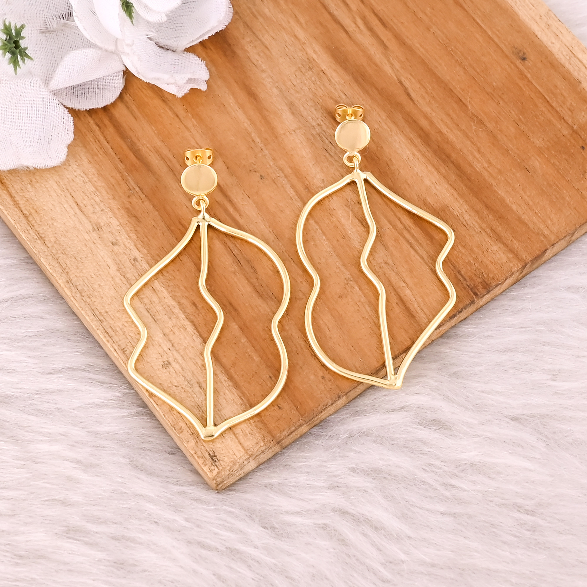 Brass Yellow Gold Plated Handmade Designer Partywear Earring Wholesale Lot 25 Pairs
