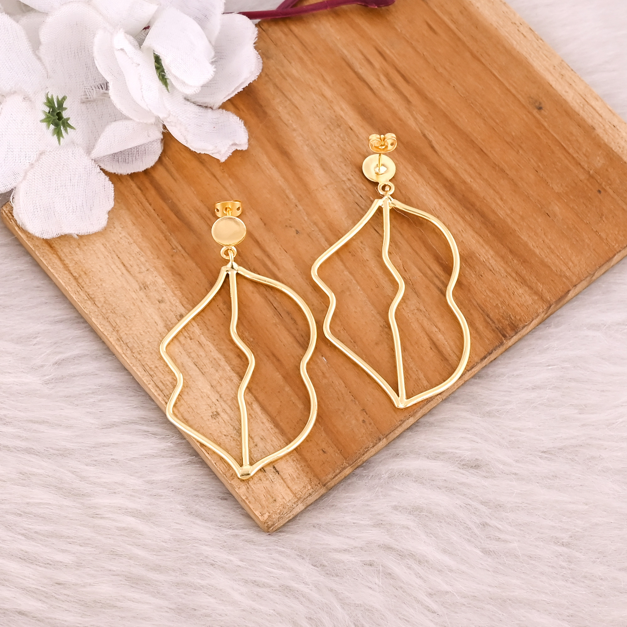 Brass Yellow Gold Plated Handmade Designer Partywear Earring Wholesale Lot 25 Pairs