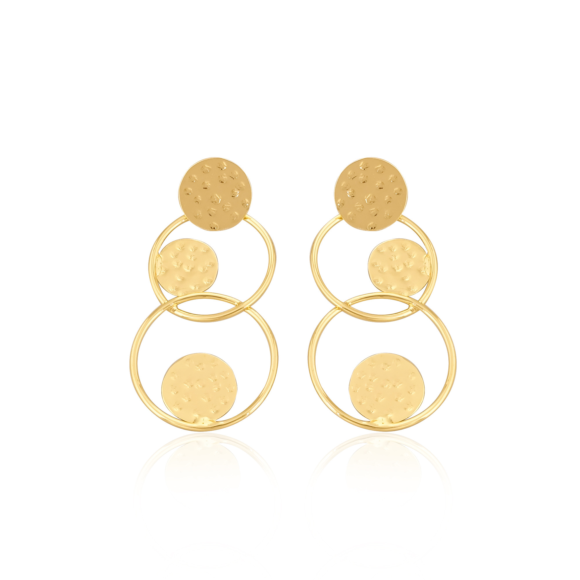 Handmade Hammered Designer Brass Yellow Gold Plated Boho Designer Earring Wholesale Lot 25 Pairs
