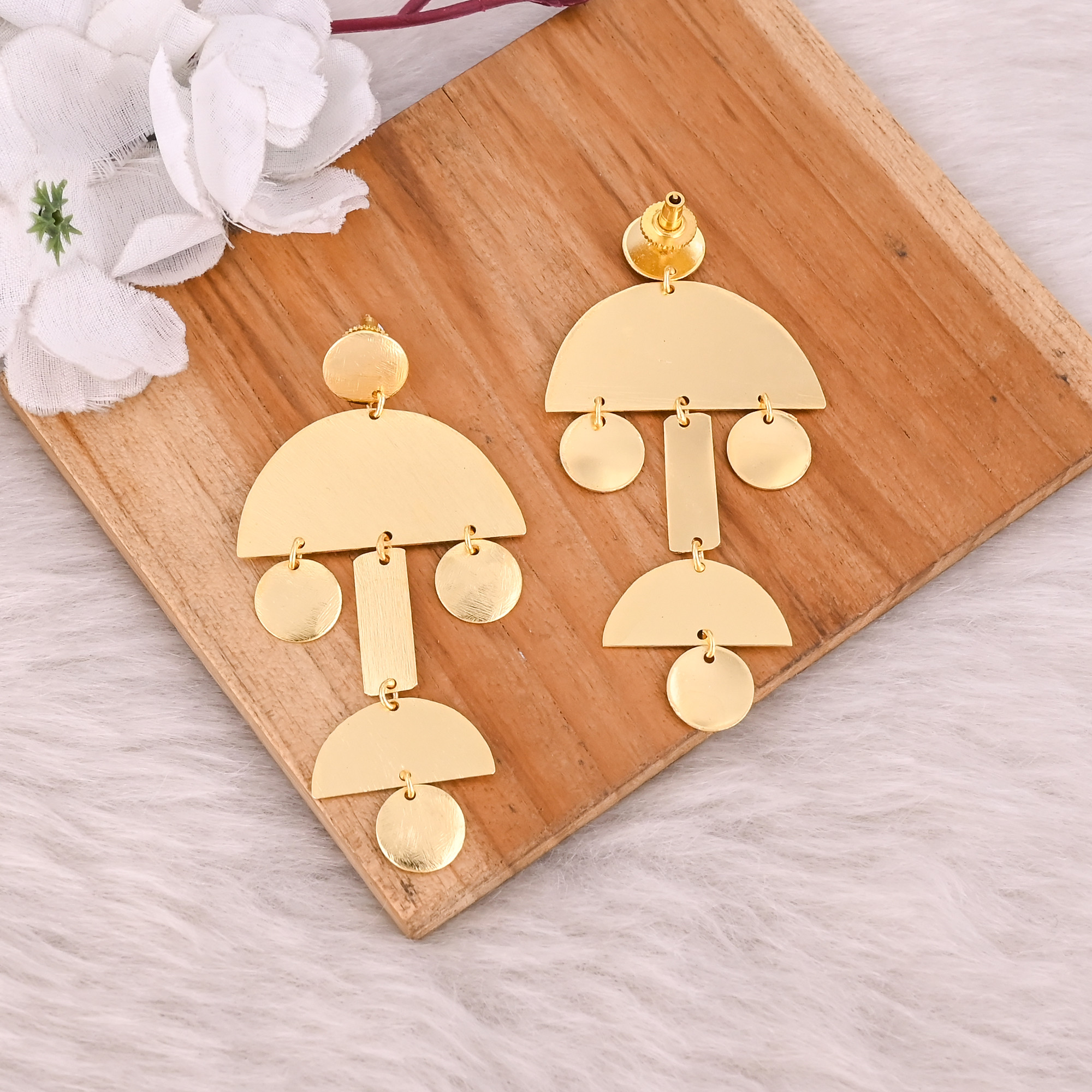 Wholesale Lot 25 Pairs Yellow Gold Plated brass Matte Finish Earring Anniversary Gifts
