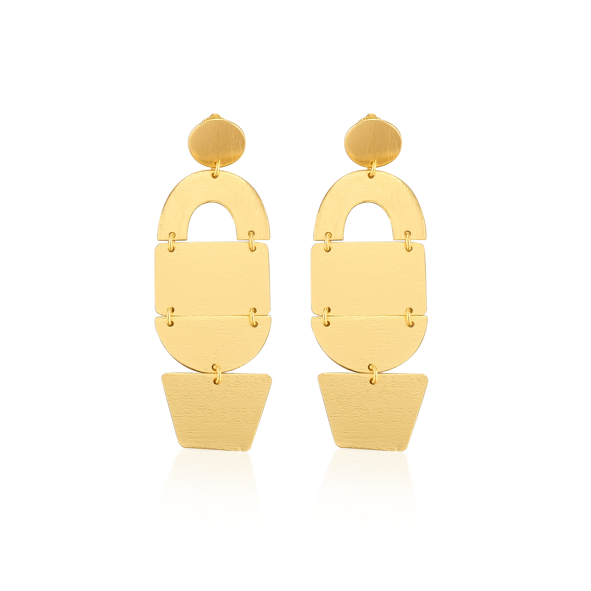 Wholesale Lot 25 Pairs Yellow Gold Plated Brass Handmade Womens Dangle Stud Earring