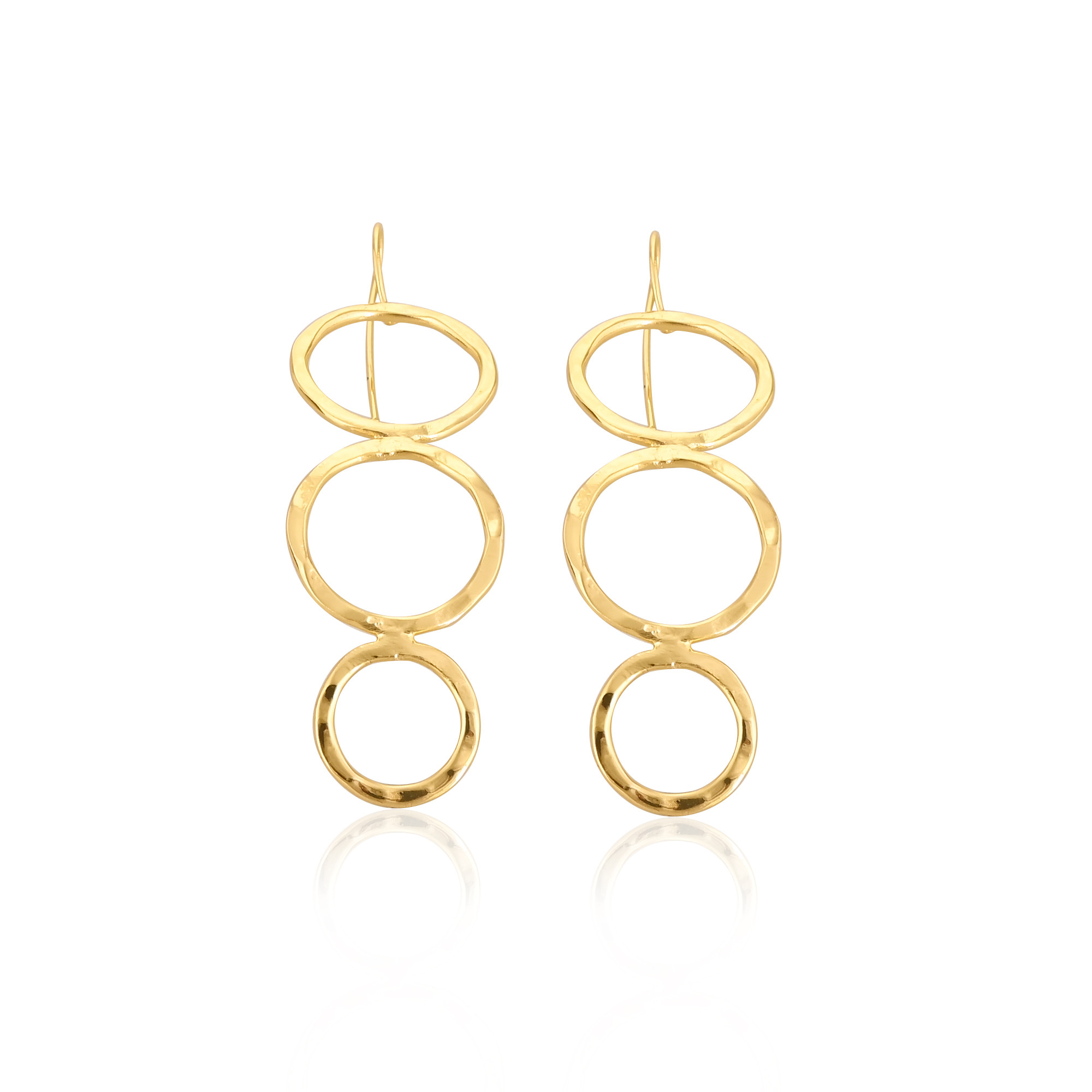 Brass Yellow Gold Plated Round Circle Dainty Earring Anniversary Gift Jewelry Wholesale Lot 25 pairs