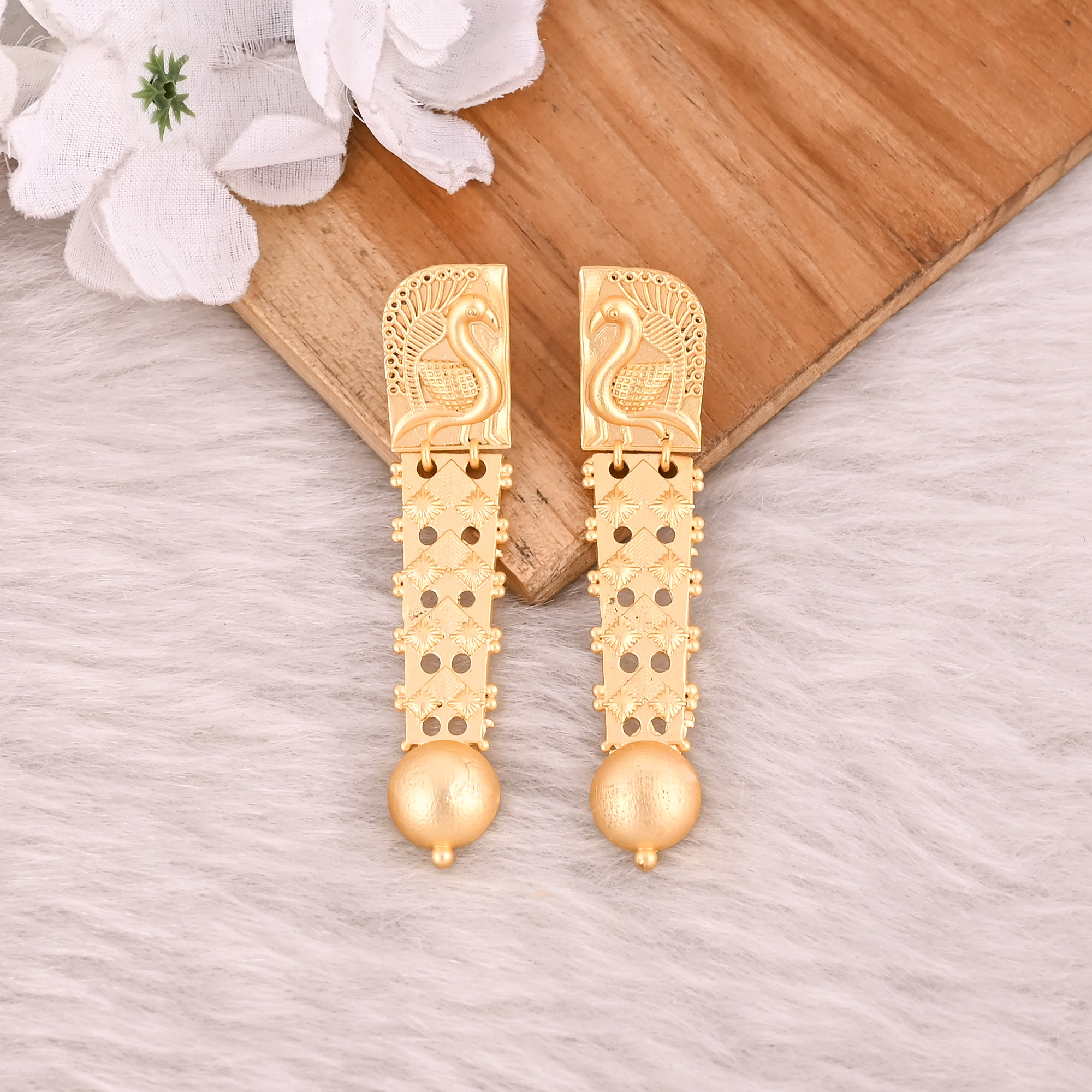 Yellow Gold Plated Brass Handmade Boho Designer Stud Earring Wholesale Lot 25 Pairs