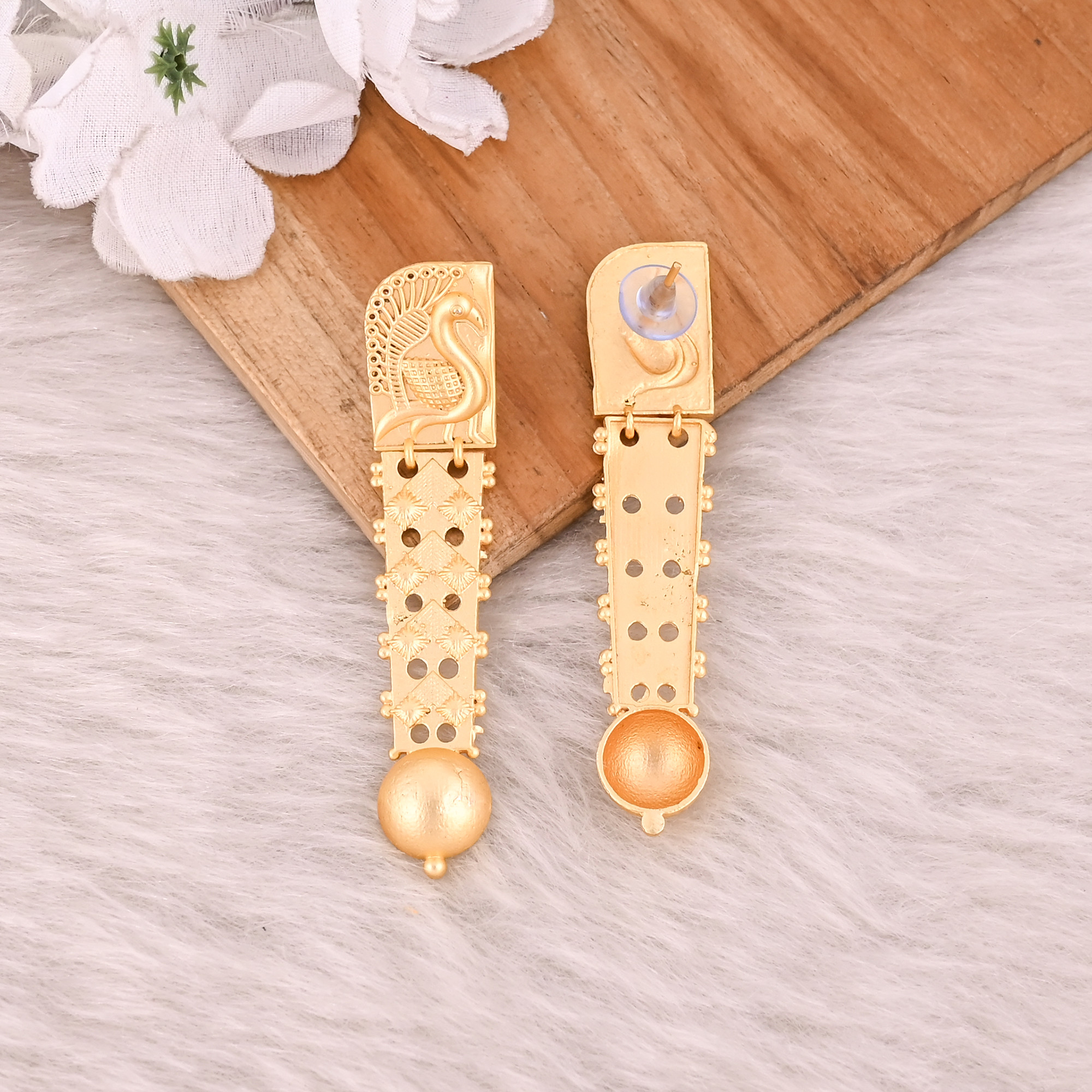 Yellow Gold Plated Brass Handmade Boho Designer Stud Earring Wholesale Lot 25 Pairs