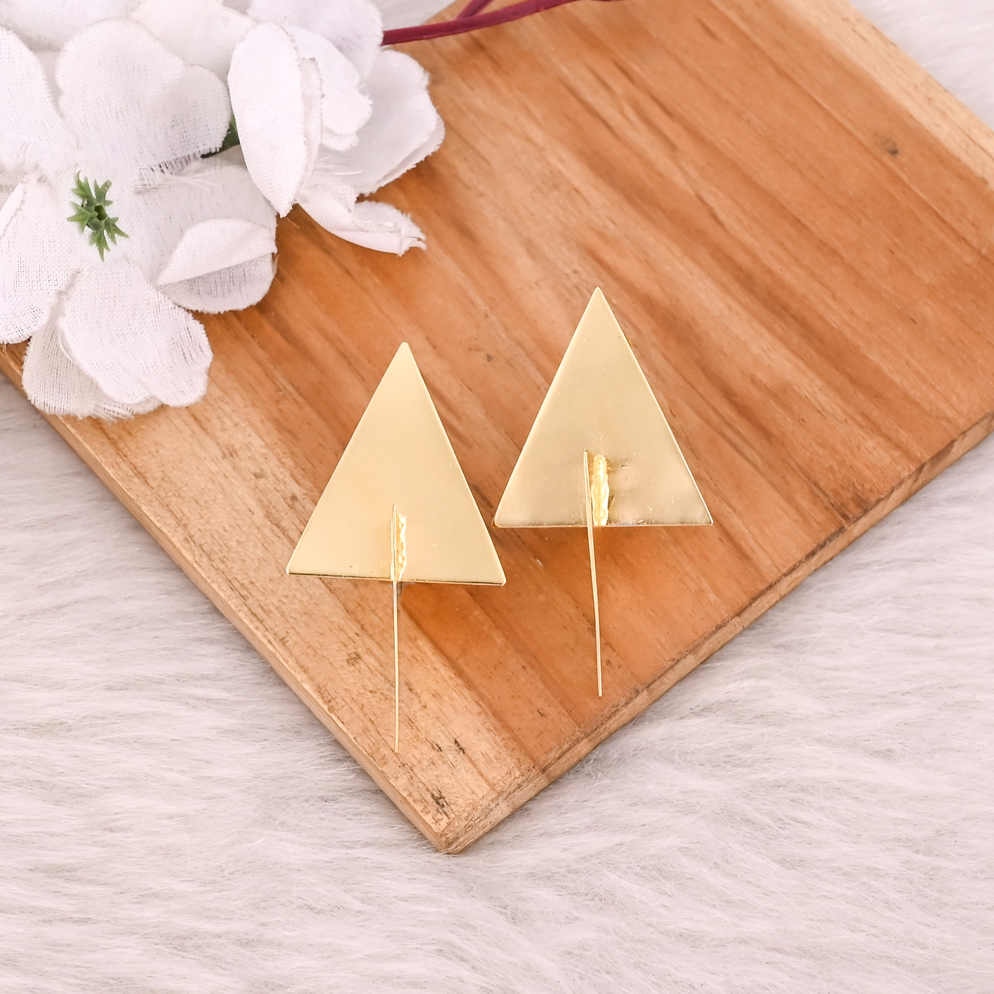 Yellow Gold Plated Brass Handmade Designer Womens Stud Earring Wholesale Lot 25 Pairs
