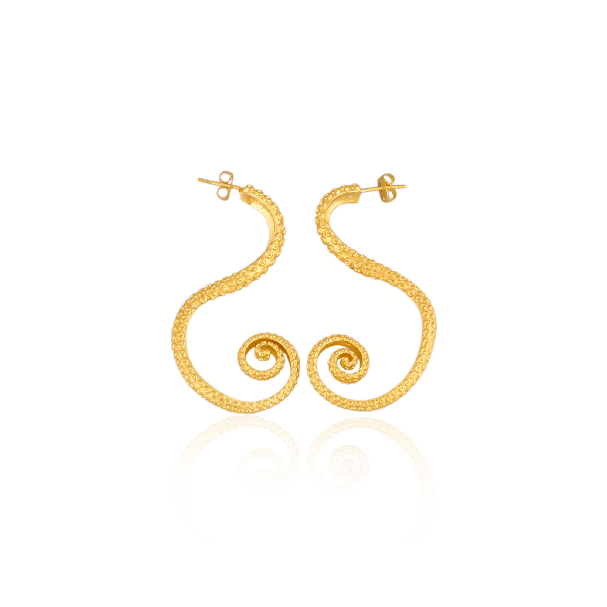 Brass Yellow Gold Plated Handmade Designer Stud Earring Wholesale Lot 25 Pairs