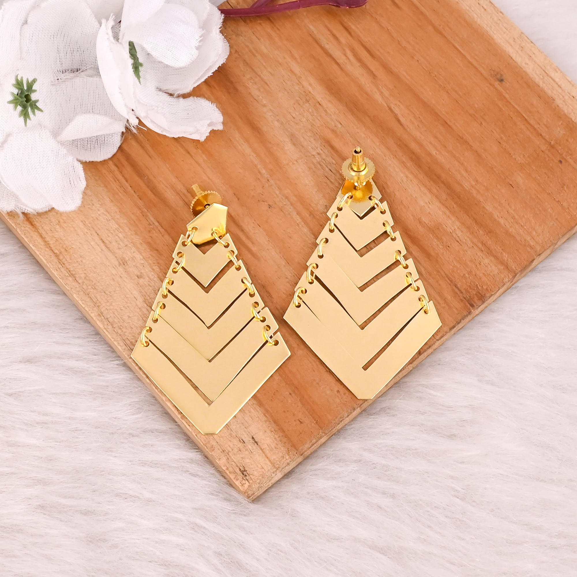 Wholesale 25 Pair Lot Brass Gold Plated Dangle Stud Earring Handmade Jewelry