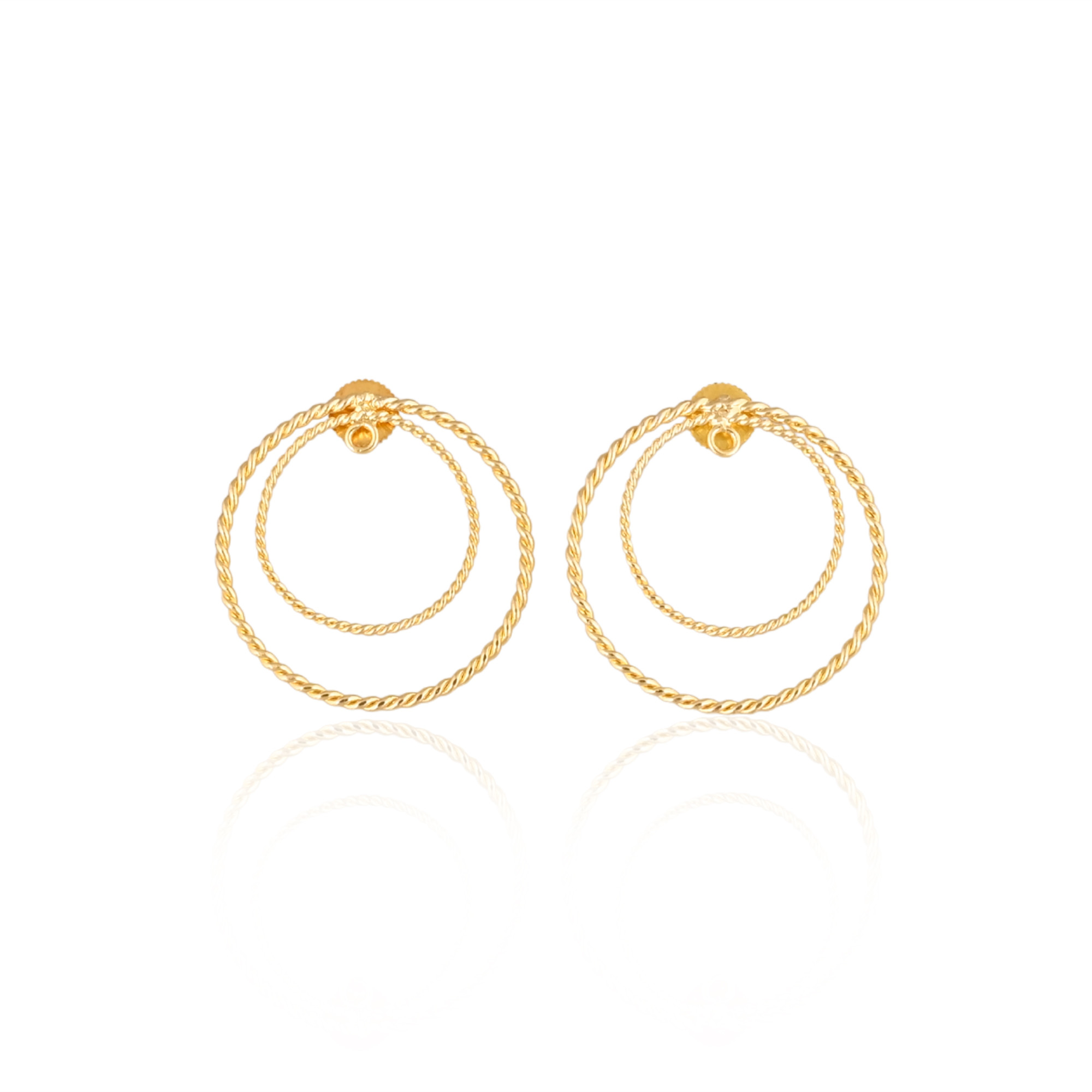 Wholesale Lot 25 Pairs Yellow Gold Plated Round Circle Handmade Designer Stud Earring