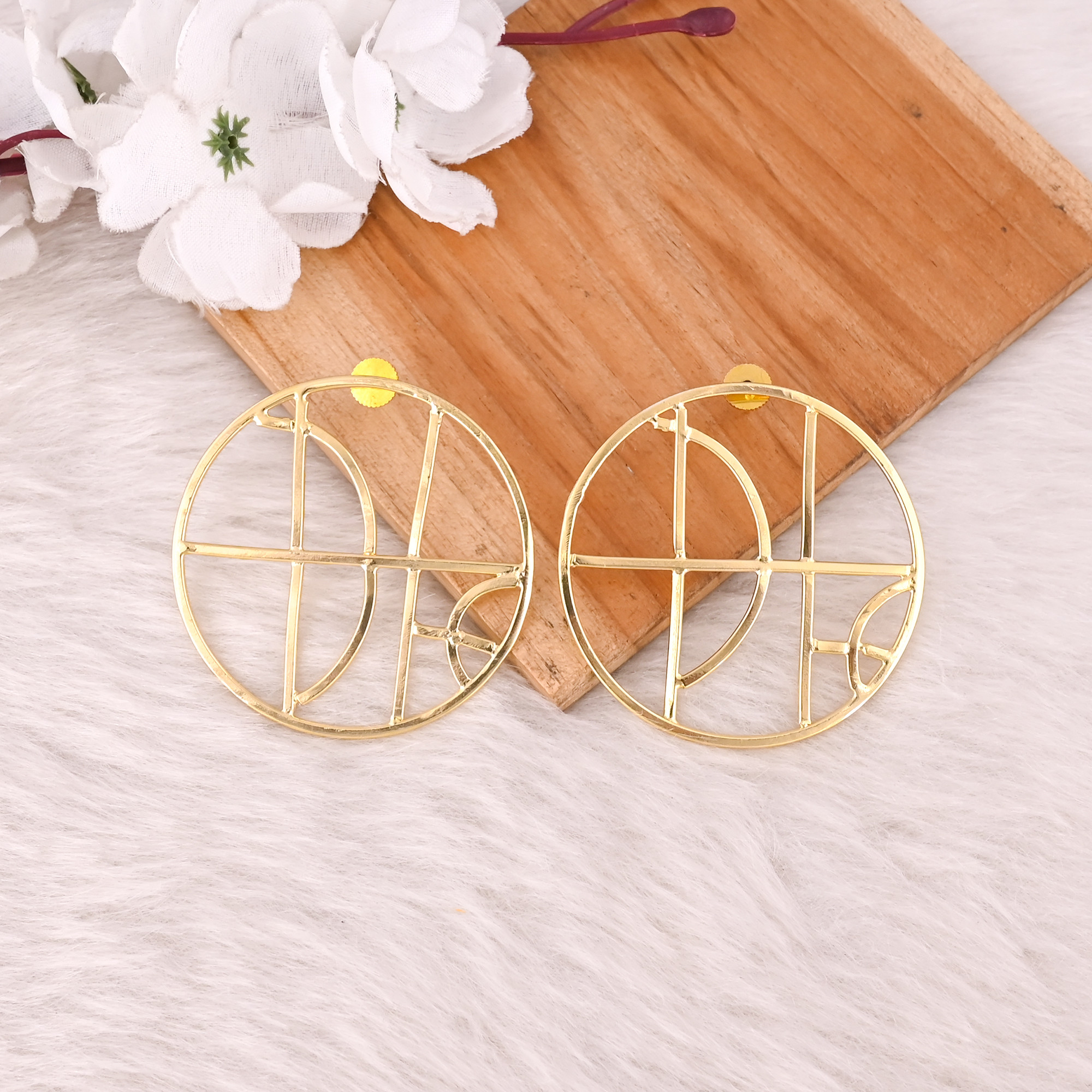 Wholesale Lot 25 Pairs Yellow Gold Plated Handmade Designer Women Stud Earring Cham Jewelry