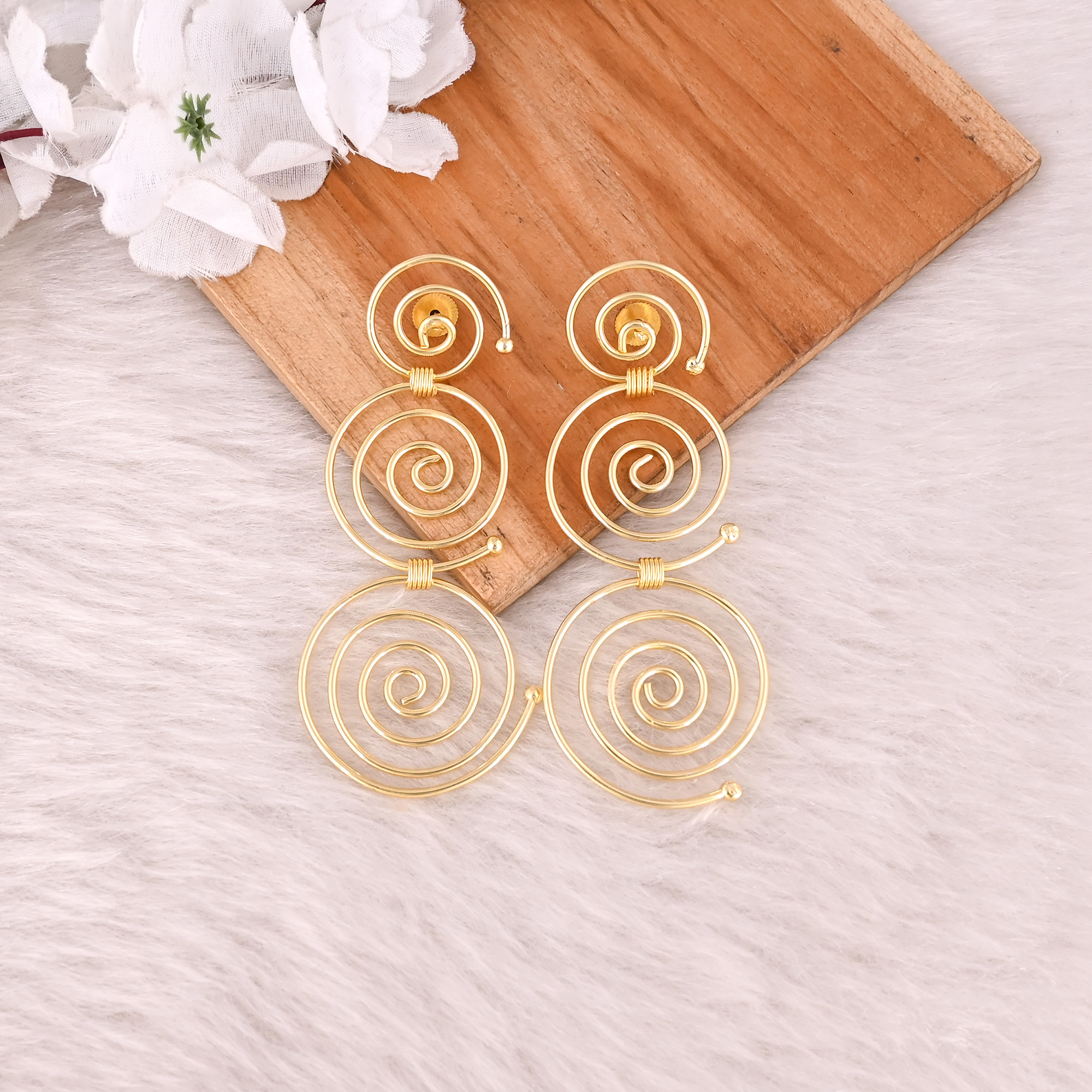 Brass Yellow Gold Plated Handmade Designer Wholesale Lot 25 Pairs Fashion Earring Jewelry