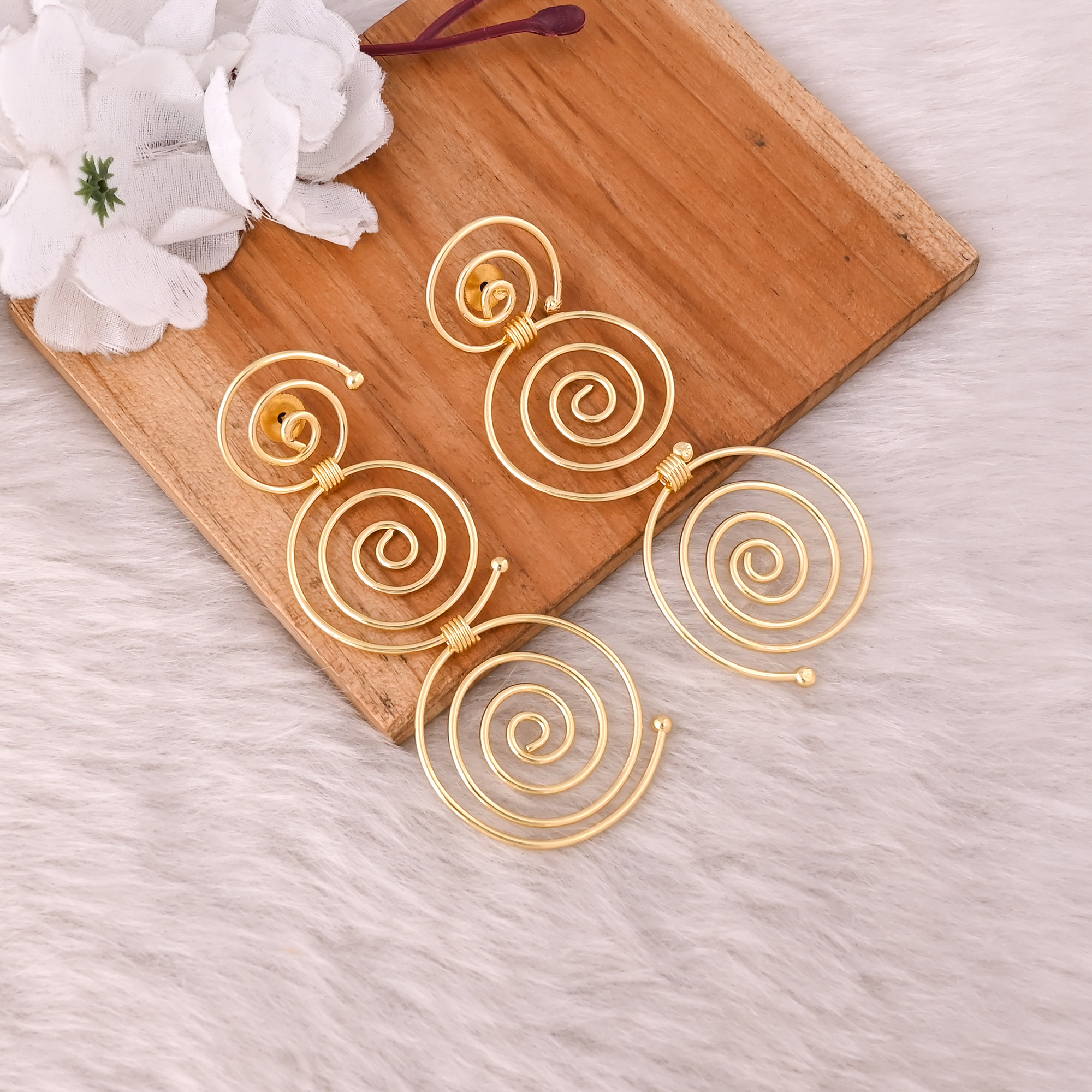 Brass Yellow Gold Plated Handmade Designer Wholesale Lot 25 Pairs Fashion Earring Jewelry