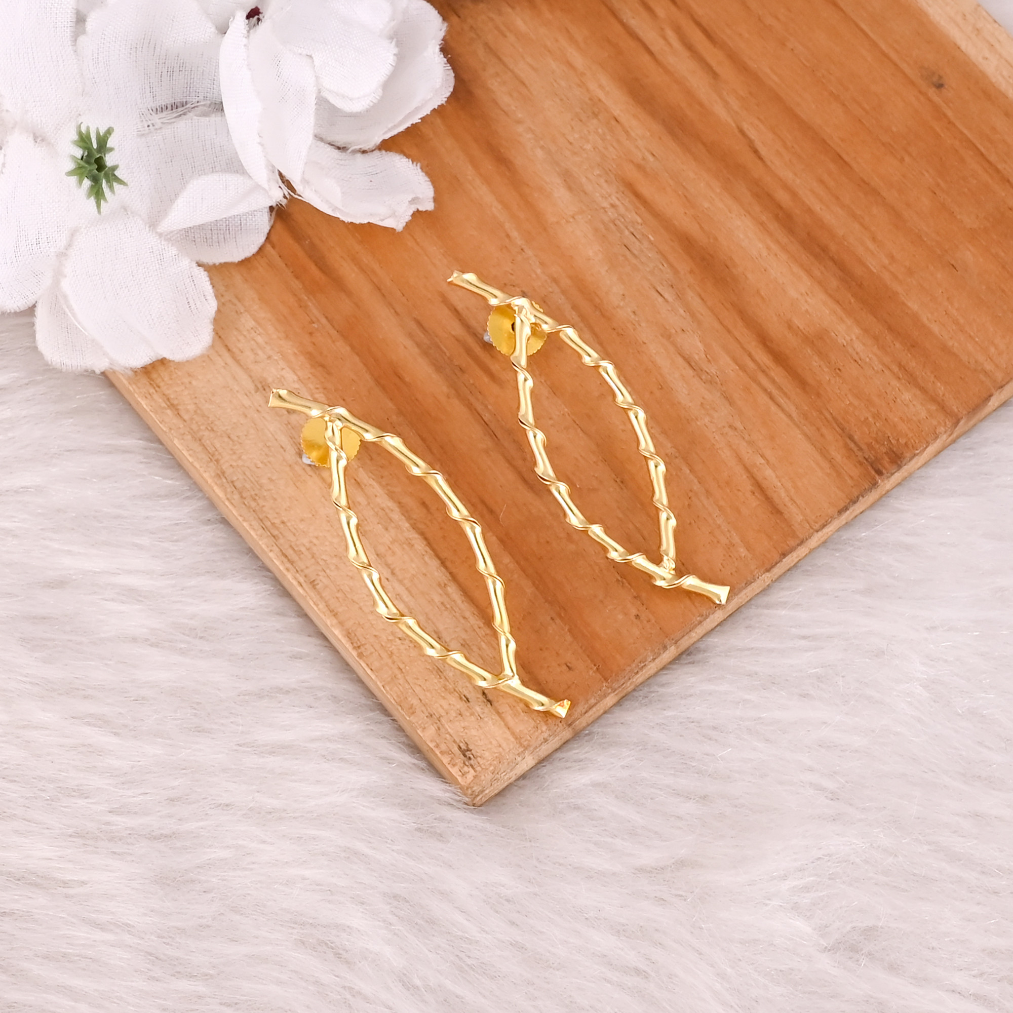 Wholesale Lot 25 Pairs Yellow Gold Plated Brass Handmade Designer Stud Earring  Minimalist Jewelry