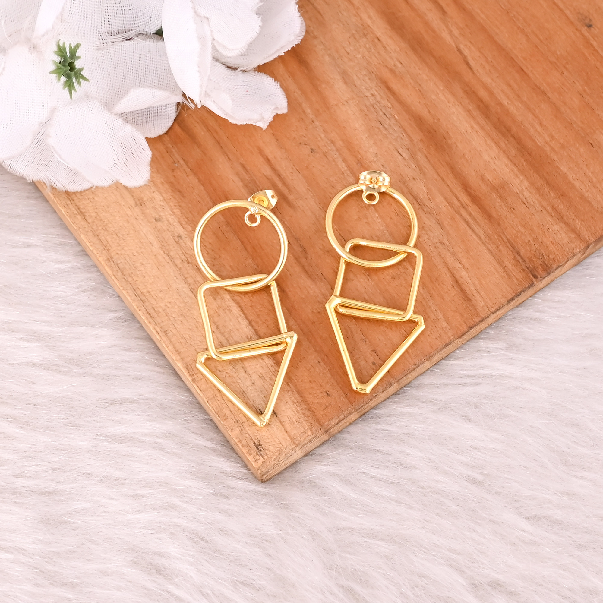 Wholesale Lot 25 Pairs Yellow Gold Plated Brass Dangle Stud Earring Charm Jewelry