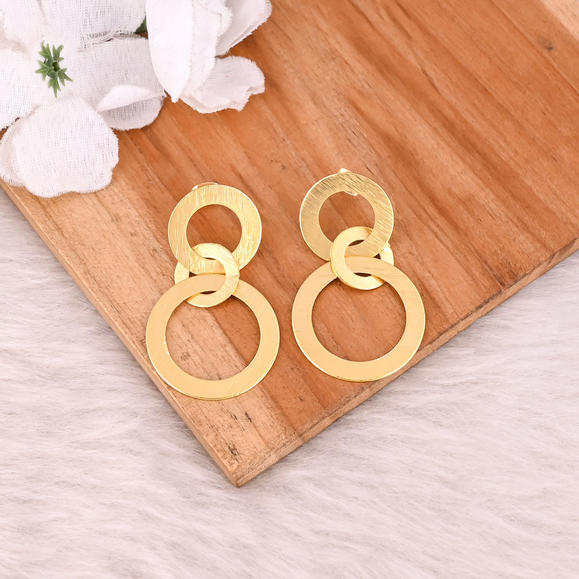 Wholesale Lot 25 Pairs Yellow Gold Plated Brass Matte Finish Handmade Designer Women Earring