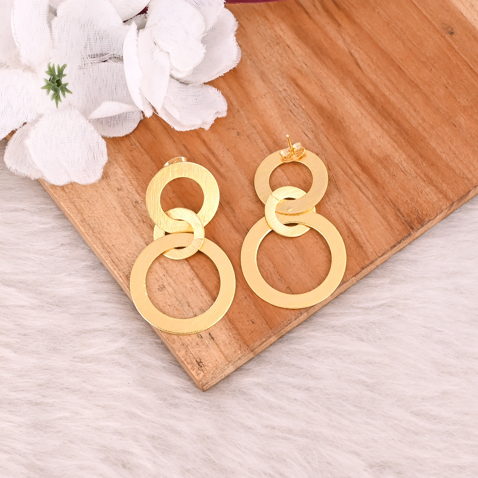 Wholesale Lot 25 Pairs Yellow Gold Plated Brass Matte Finish Handmade Designer Women Earring