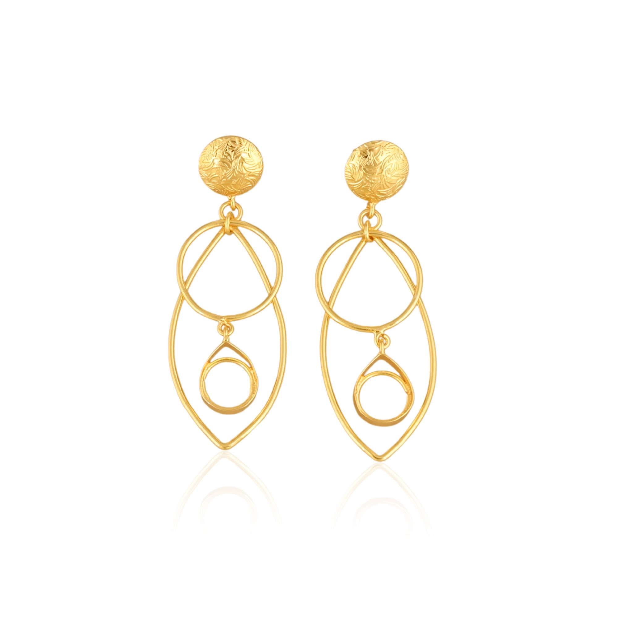 Brass Yellow Gold Plated Handmade Boho Designer Dangle Earring Wholesale Lot 25 Pairs
