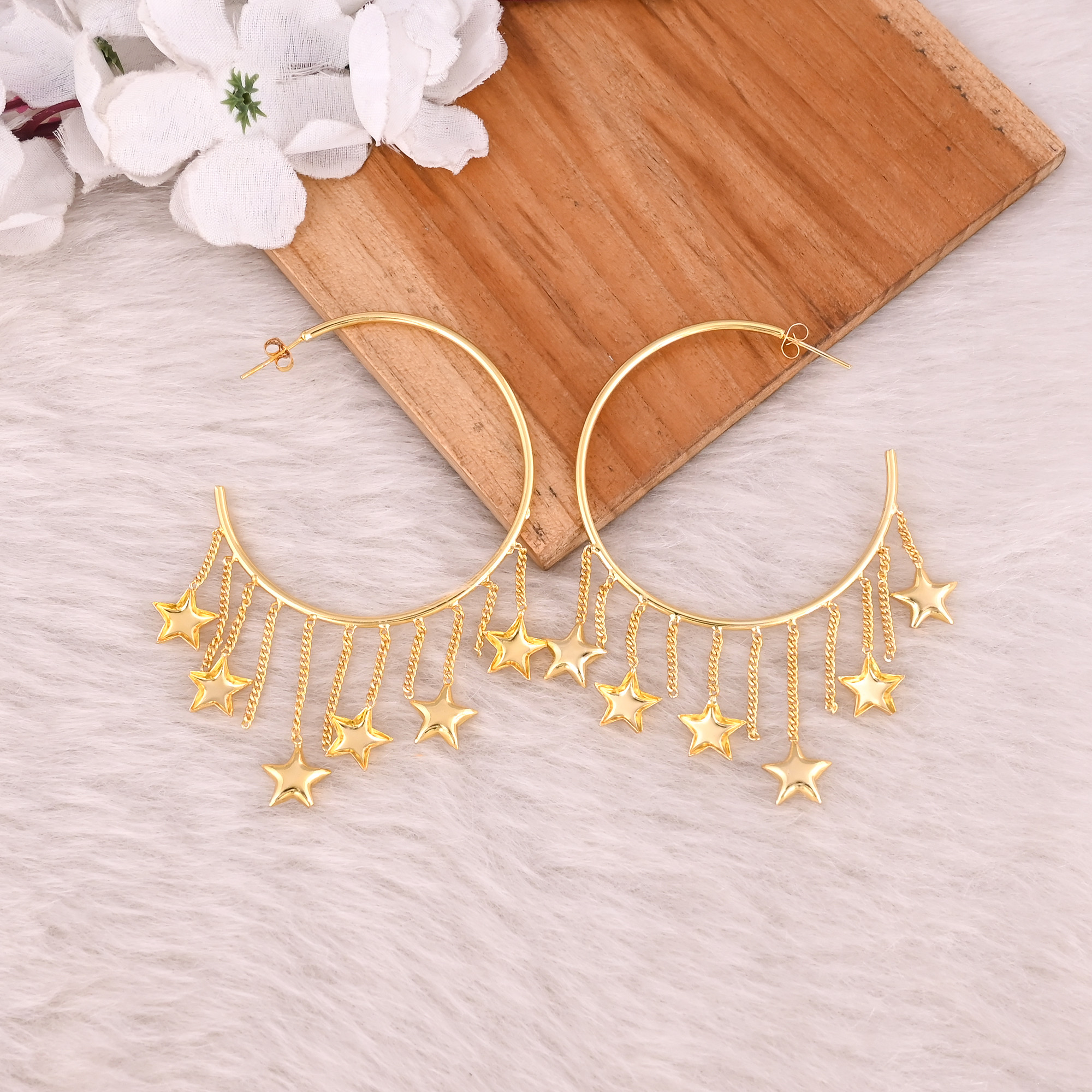 Wholesale Lot 25 pairs Yellow Gold Plated Star Designer Unique Gif t Charm Earring