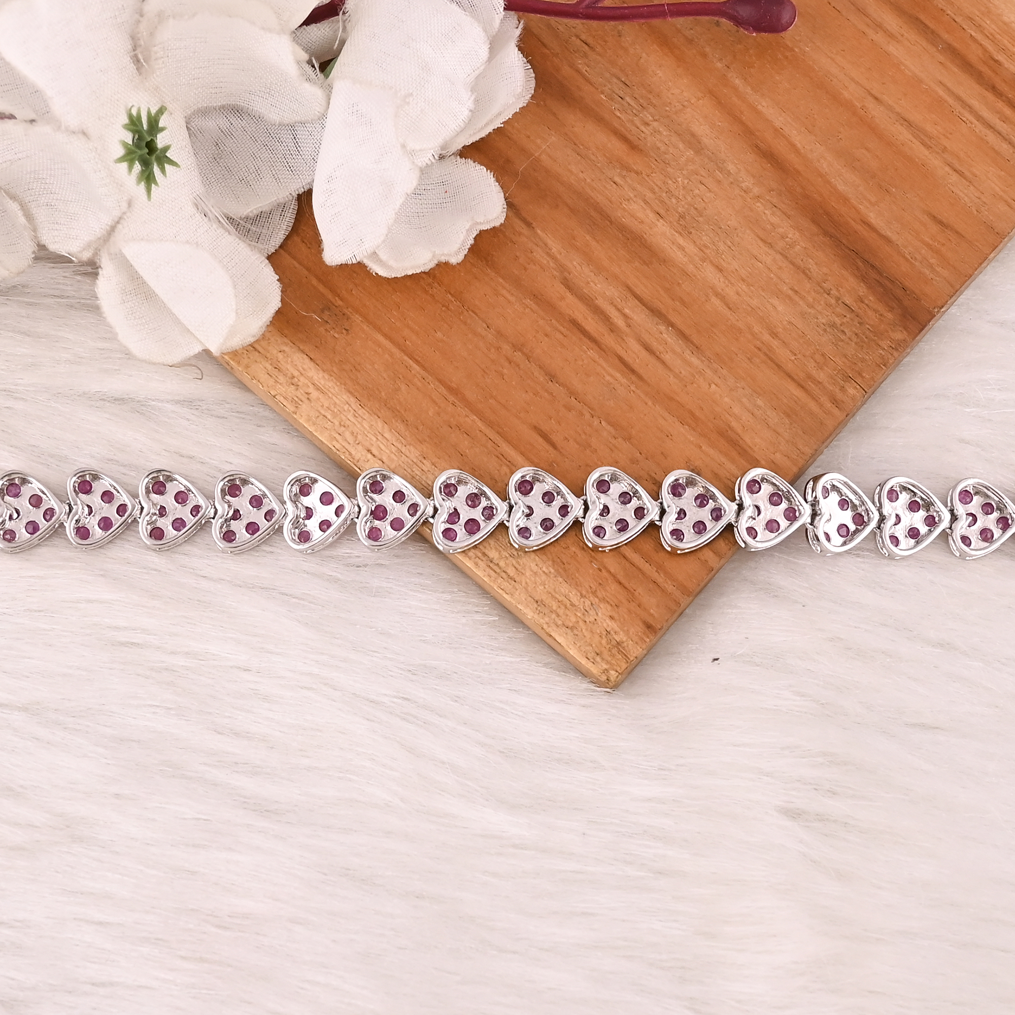 Natural Gemstone Pink Tourmaline Bracelet in 925 Sterling Silver Handmade Luxury Jewelry for Unisex