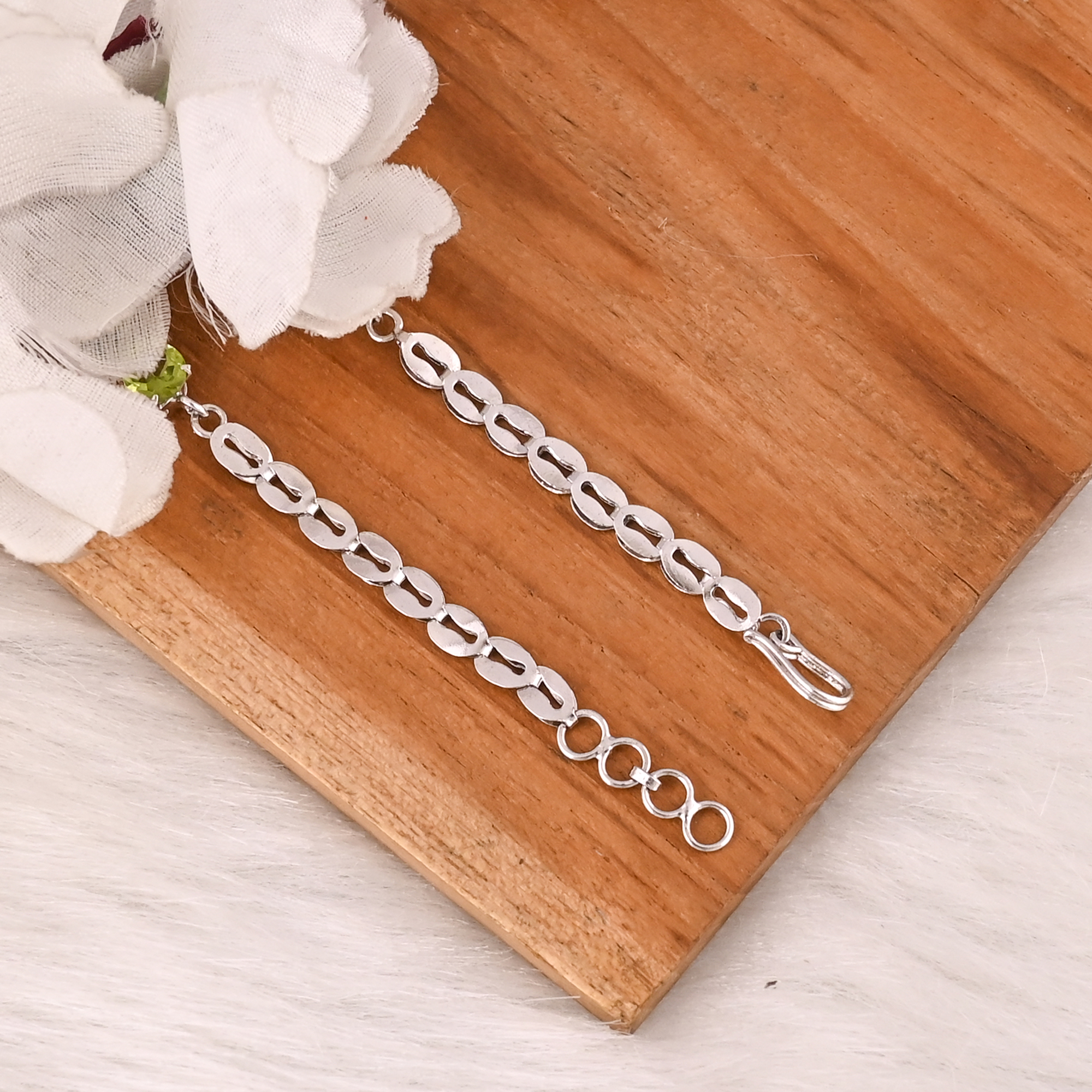 Premium Natural Peridot Bracelet in 925 Sterling Silver Handmade Luxury Jewelry for Unisex