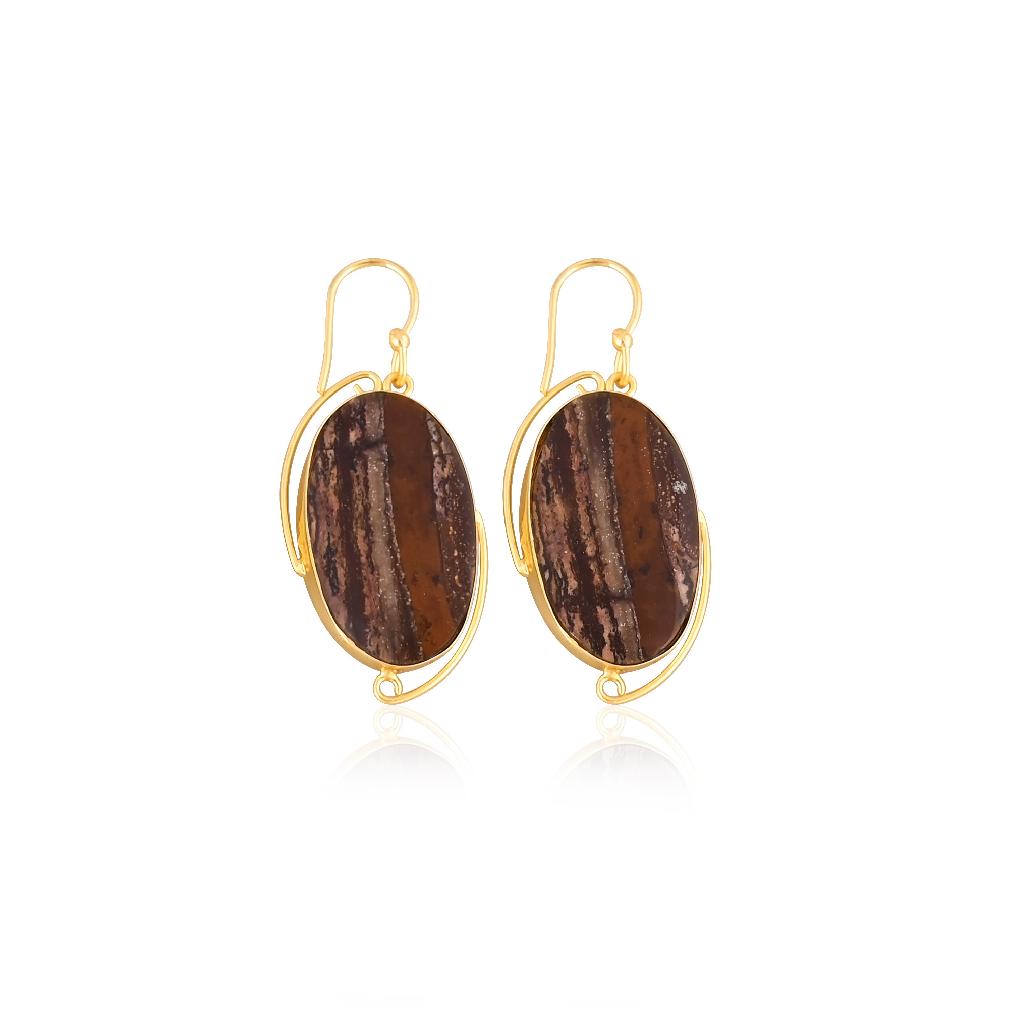 Yellow Gold Plated brass Handmade Boho Designer Dangler Earring Charm Jewelry