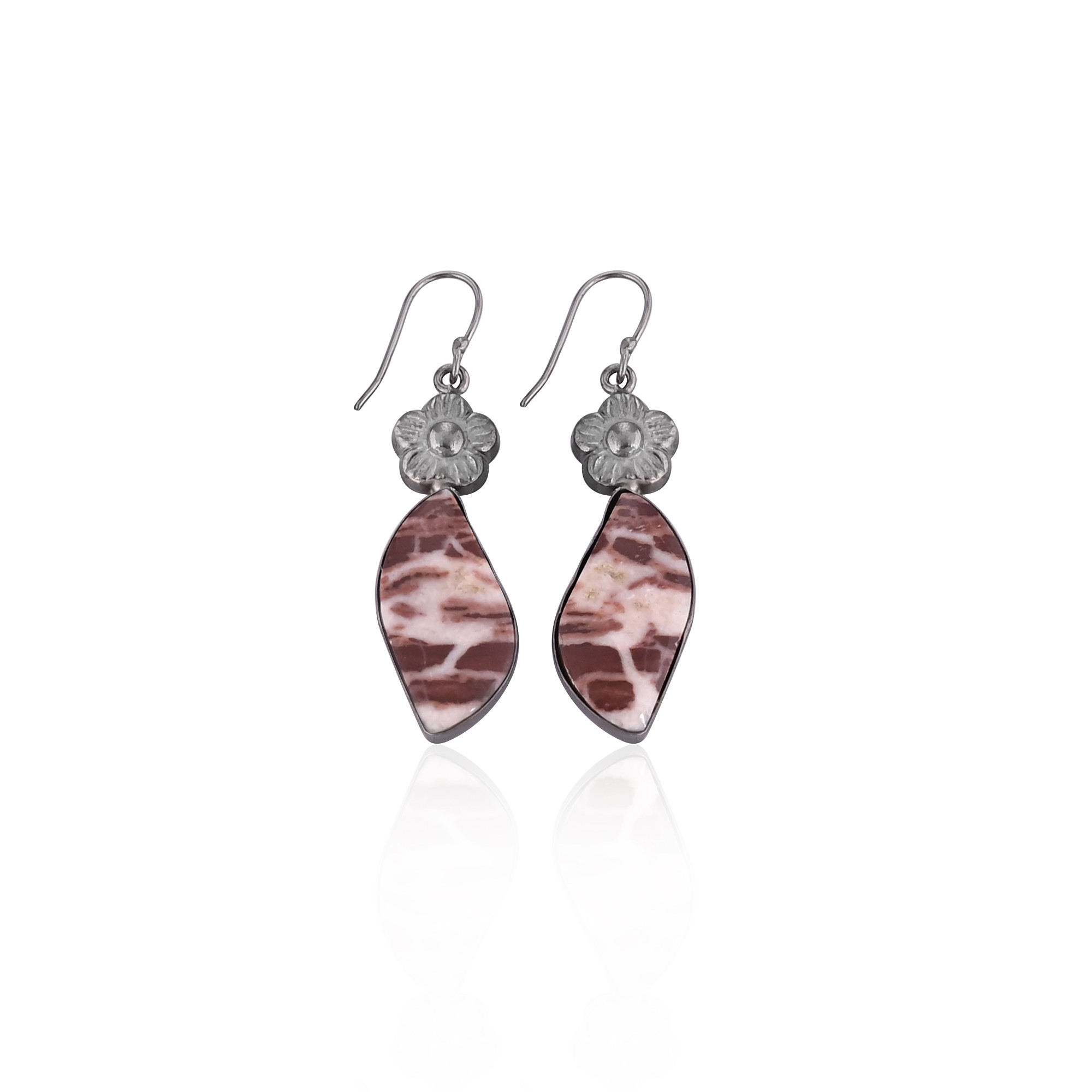 Malinga Jasper Gemstone Black Ruthenium Handmade Wholesale Earring Dangler Earring